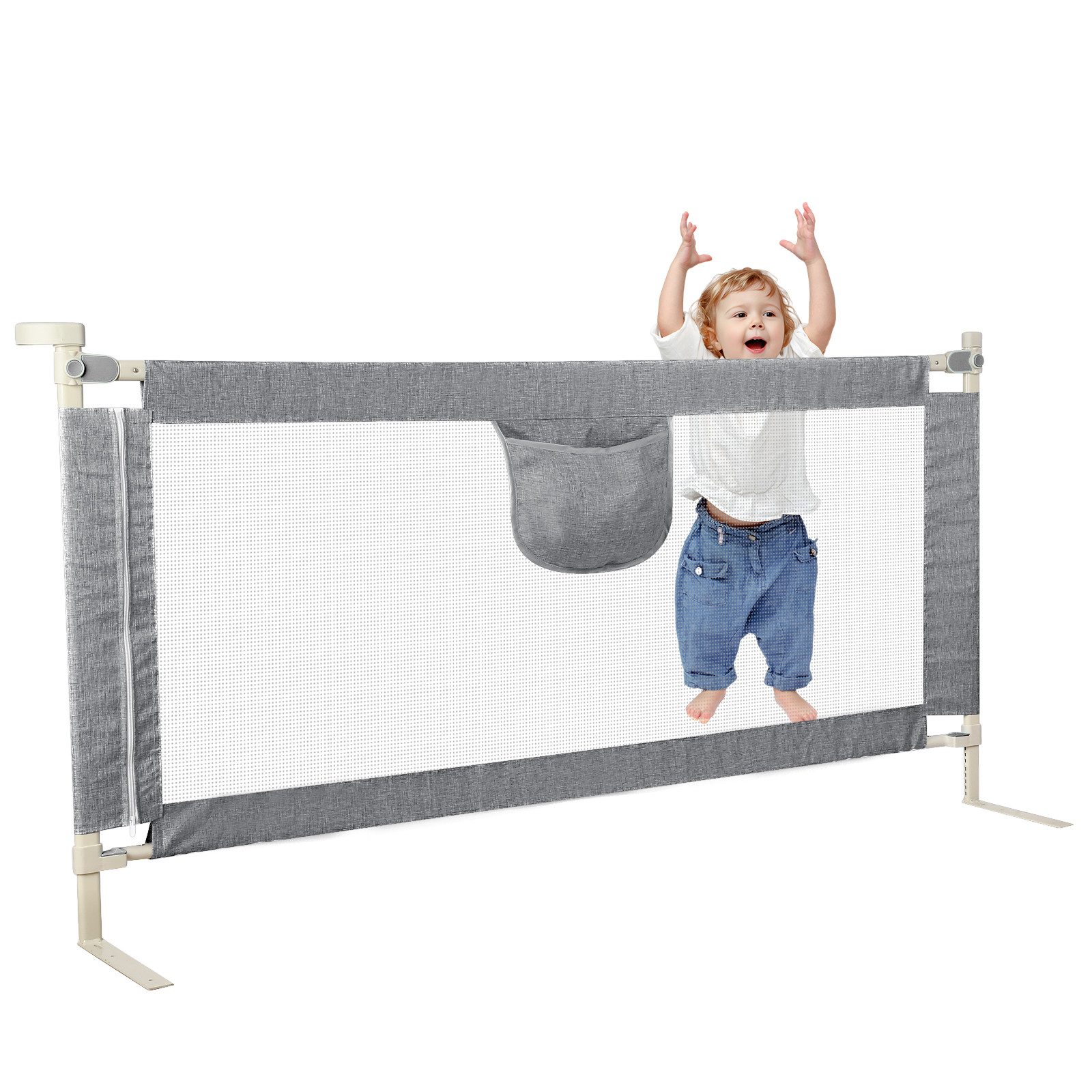JEOBEST Bettschutzgitter Bettgitter, Kinderbettgitter Babybettgitter, Siche günstig online kaufen