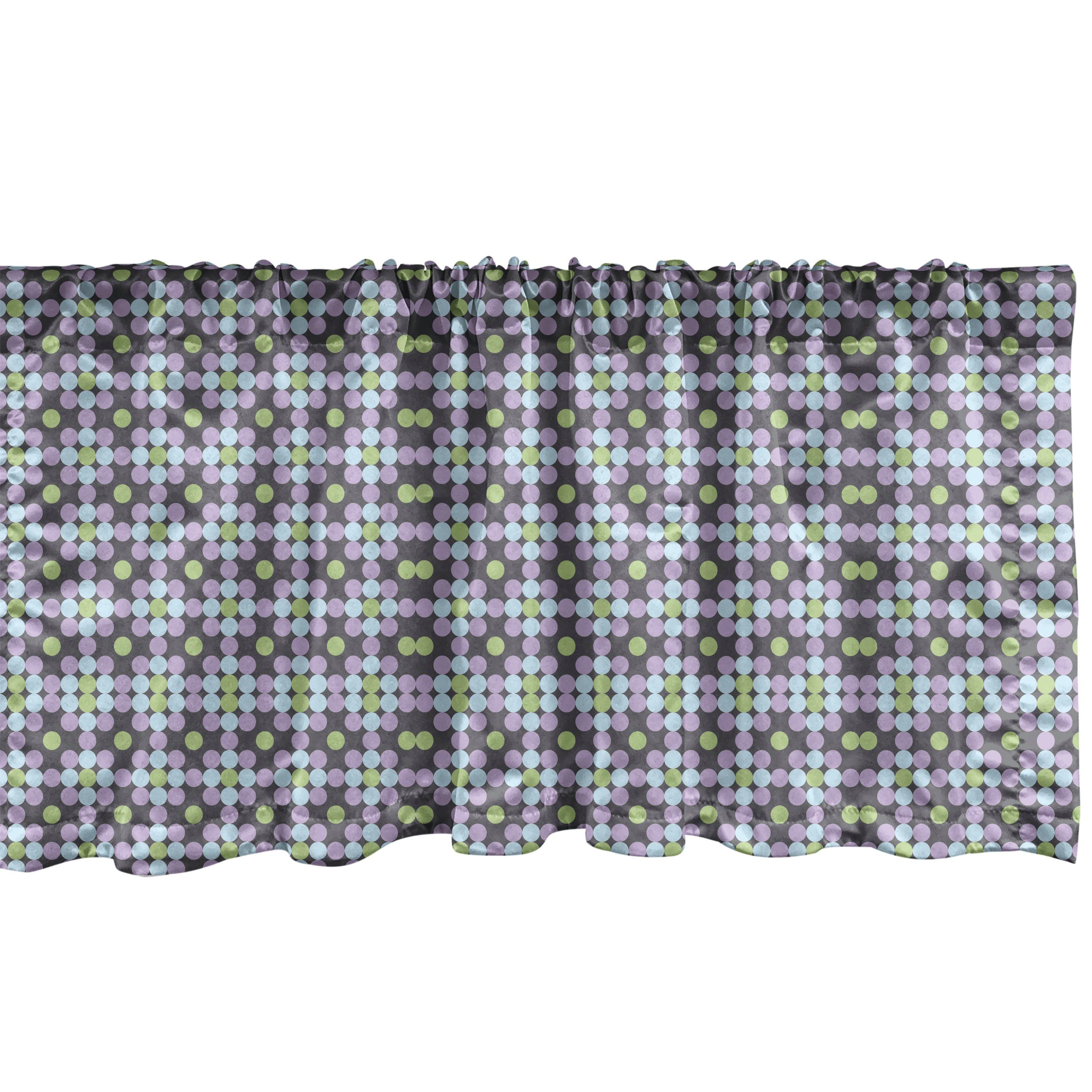 Scheibengardine Vorhang Volant für Küche Schlafzimmer Dekor mit Stangentasche, Abakuhaus, Microfaser, Abstrakt Symmetrischer Entwurf von Dots