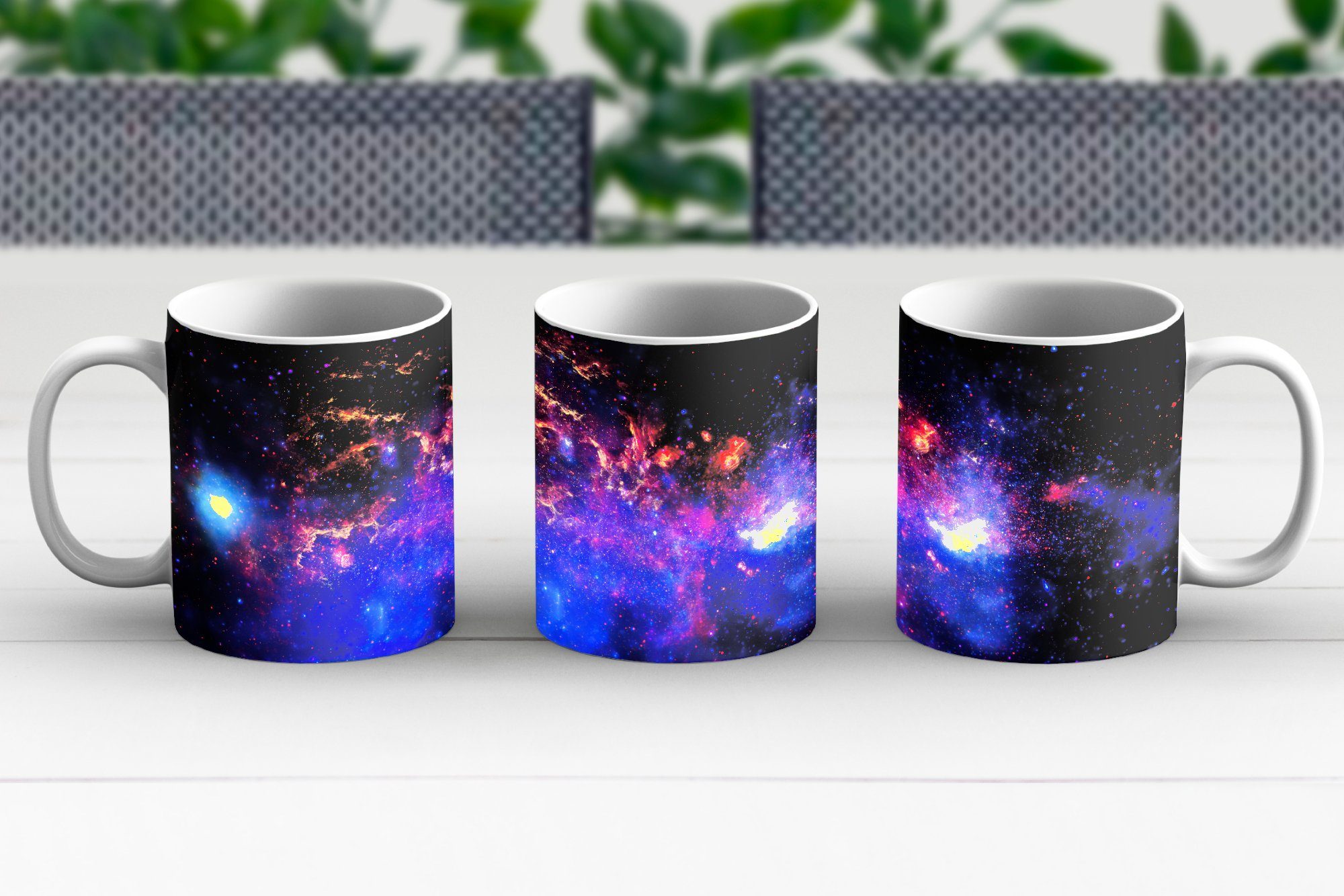 - Becher, Teetasse, Sterne Rot, - MuchoWow Teetasse, Kaffeetassen, Keramik, Galaxie Tasse Geschenk
