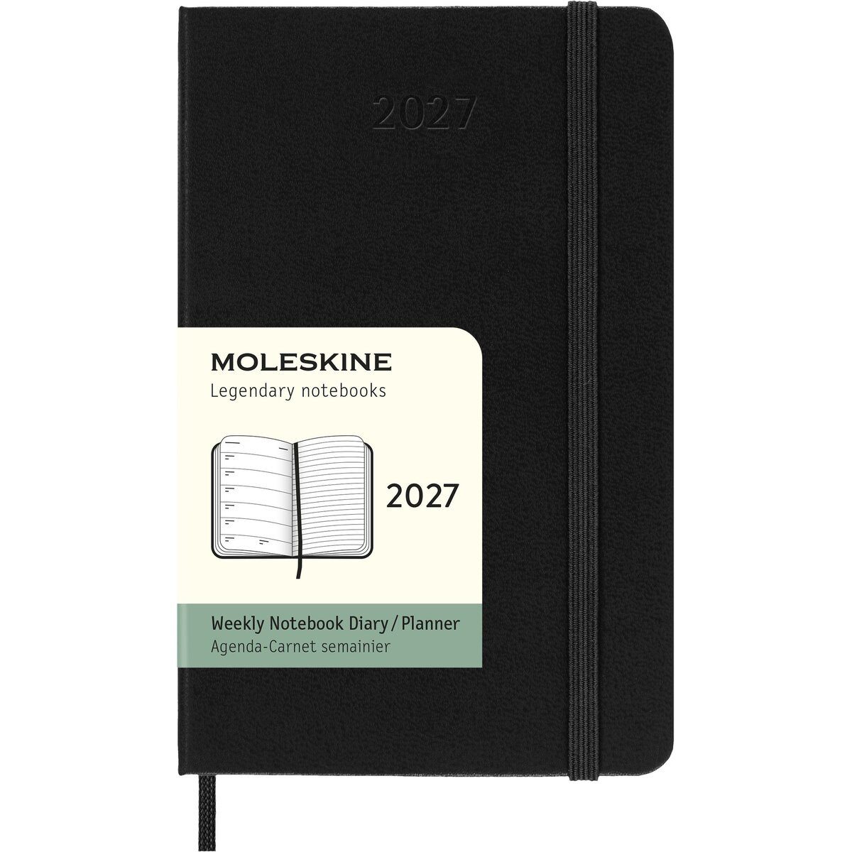 MOLESKINE Buchkalender Wochenkalender 12 Monate Pocket A6 1 Woche/Seiten horizontal fester Ei