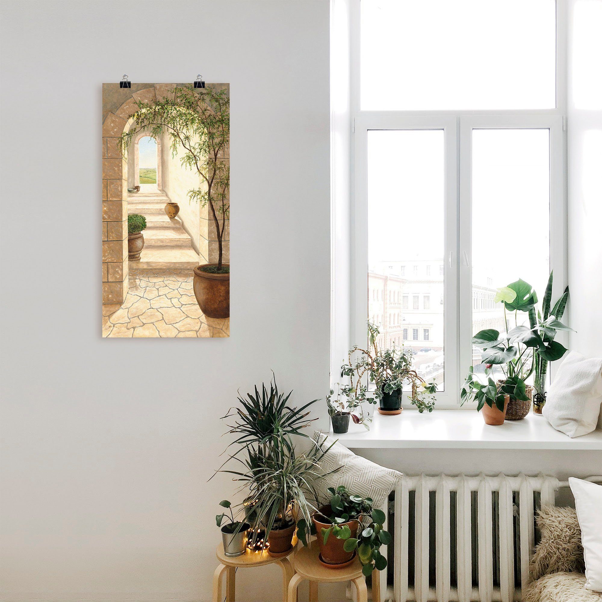 Artland Wandbild Toskanischer Durchgang, Fenster & Türen (1 St), als Alubild, Leinwandbild, Poster, Wandaufkleber in verschied. Größen