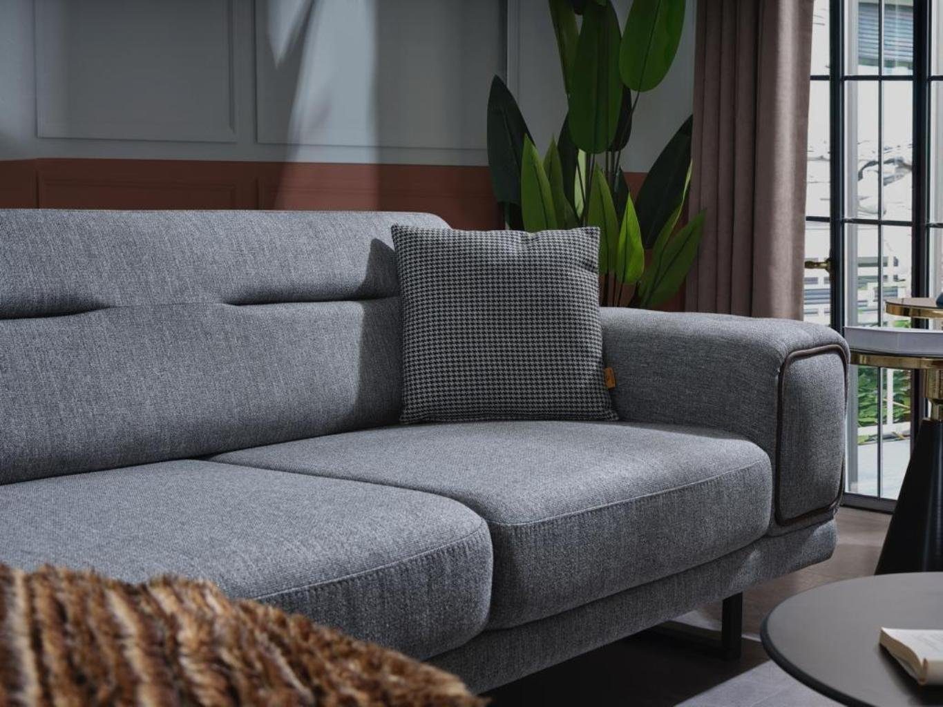 Grau Luxus Ecksofa 1 Teile, JVmoebel Made Einrichtung Wohnzimmer Neu, Ecksofa Modern L-Form in Europa Sofa