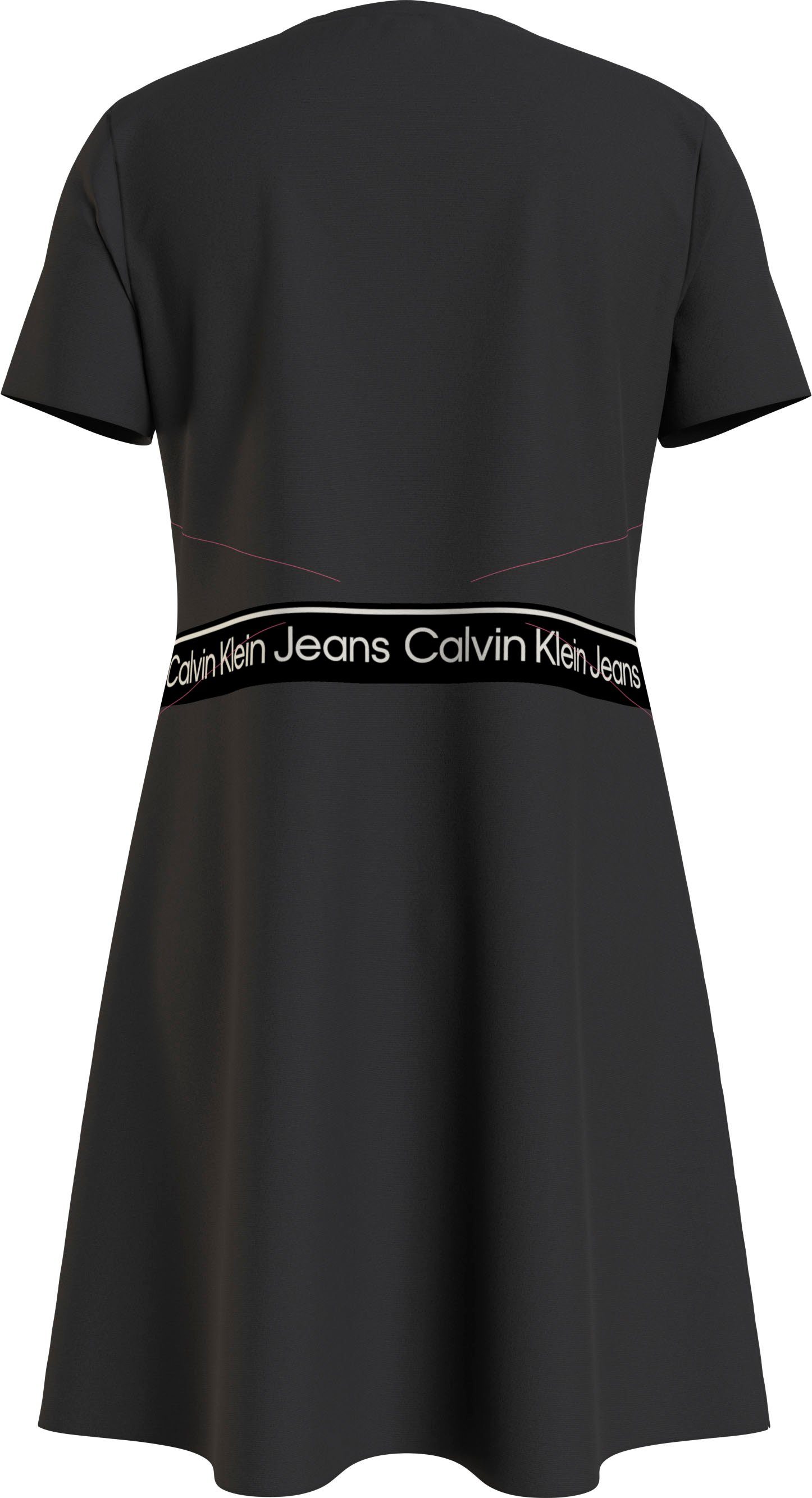 Calvin Black PUNTO SS TAPE DRESS Jeans LOGO Skaterkleid Klein Ck