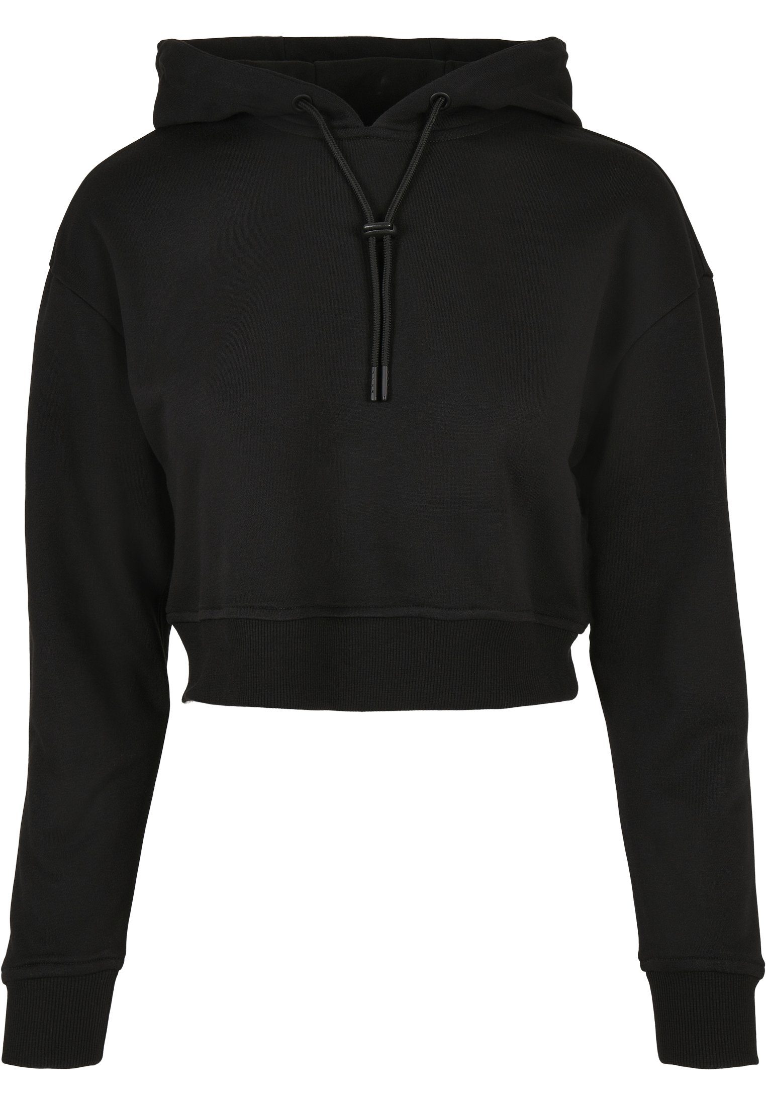 URBAN CLASSICS Kapuzenpullover Ladies Short Terry Hoody (1-tlg) black