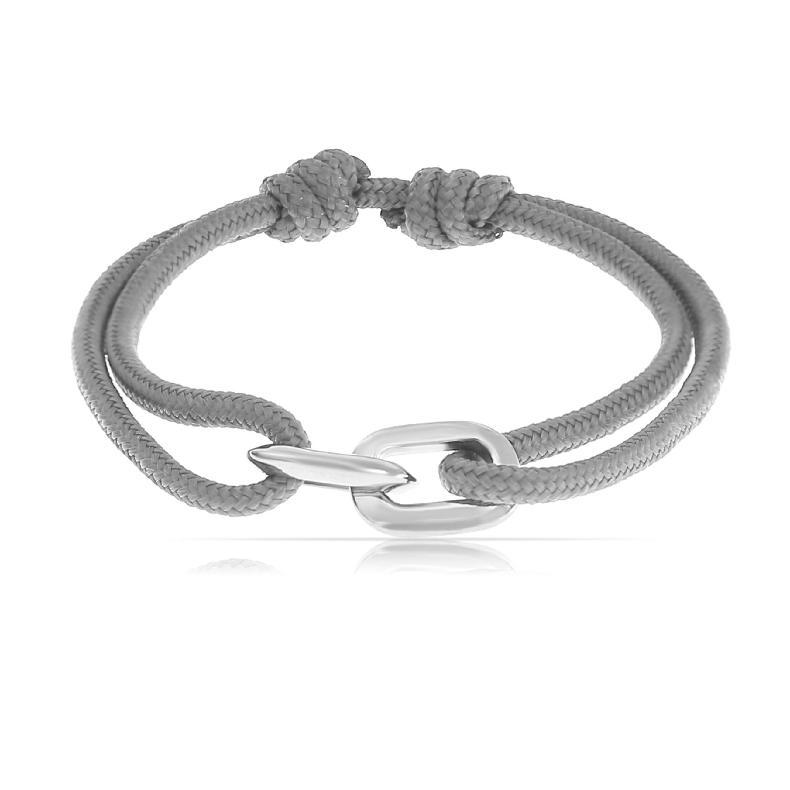 Made by Nami Armband Segeltau Armband Handgemacht Grau, Maritimes Minimalistisches Armband 100% Wasserfest & verstellbar