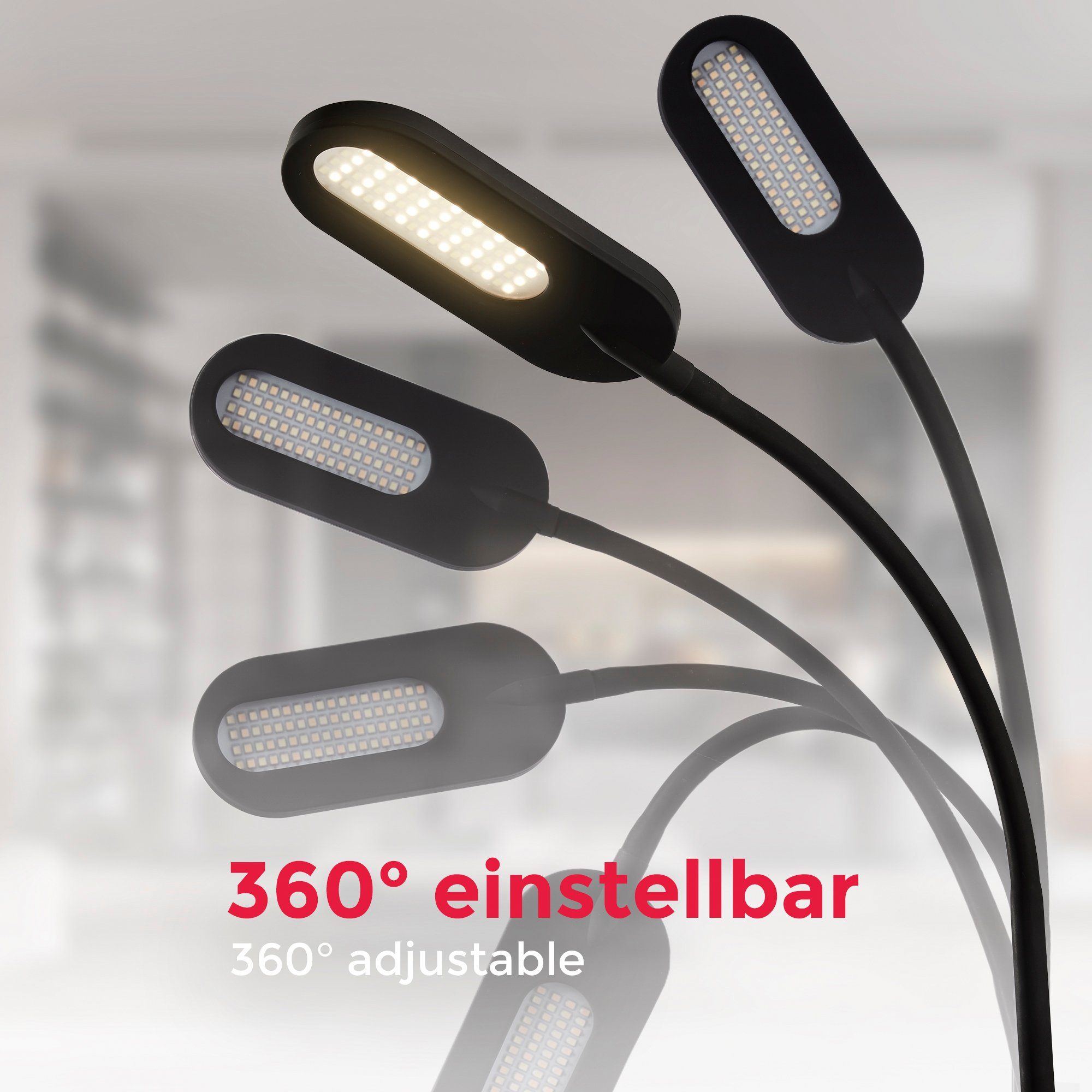 Memoryfunktion LED Warmweiß CCT Leselampe, über Dimmbar, Schwarz, kaltweiß, Stehlampe 600Lm, warmweiß - - Fernbedienung, Kaltweiß, 8W, Stehleuchte, Touch-Funktion, CCT, fest Inkl. - LED integriert, B.K.Licht BK_ST1157