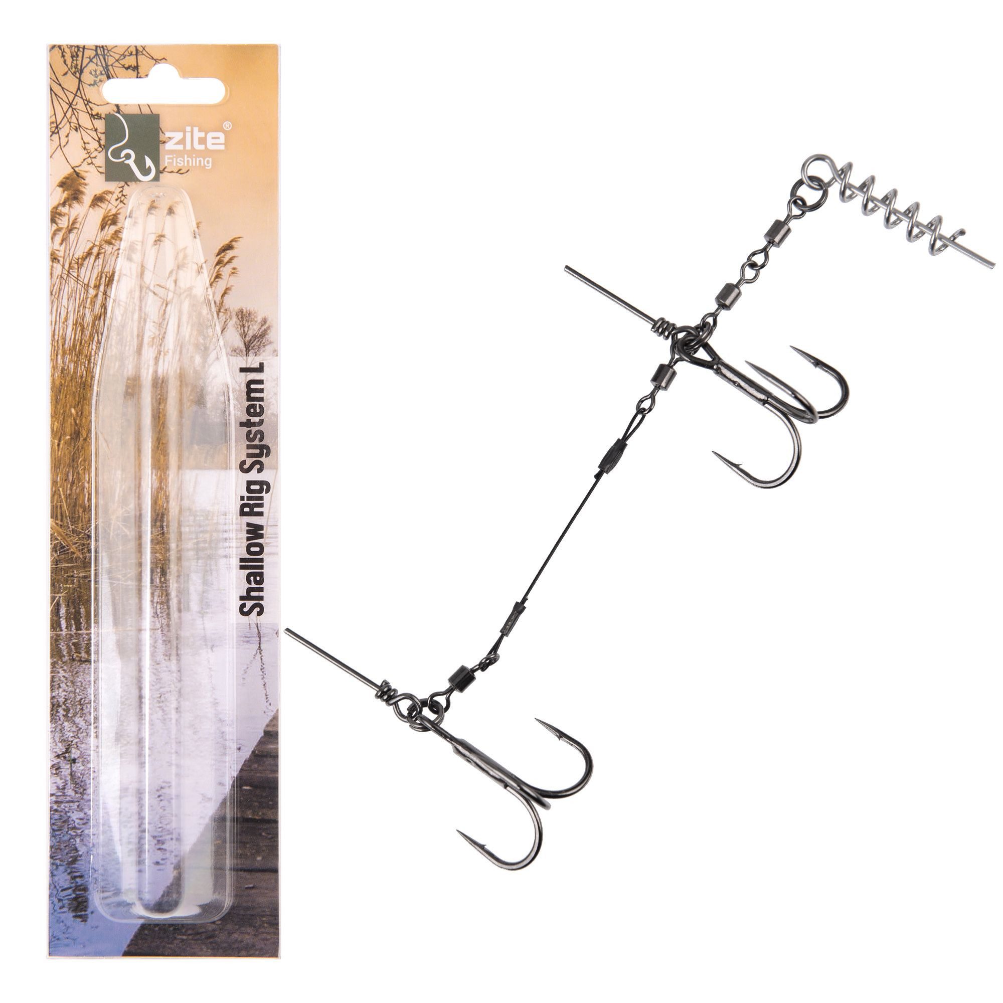 Drillingshaken Shallow Rig System 2 Gr. S 9cm, L 13cm Blei Fertigmontage Hecht Angeln