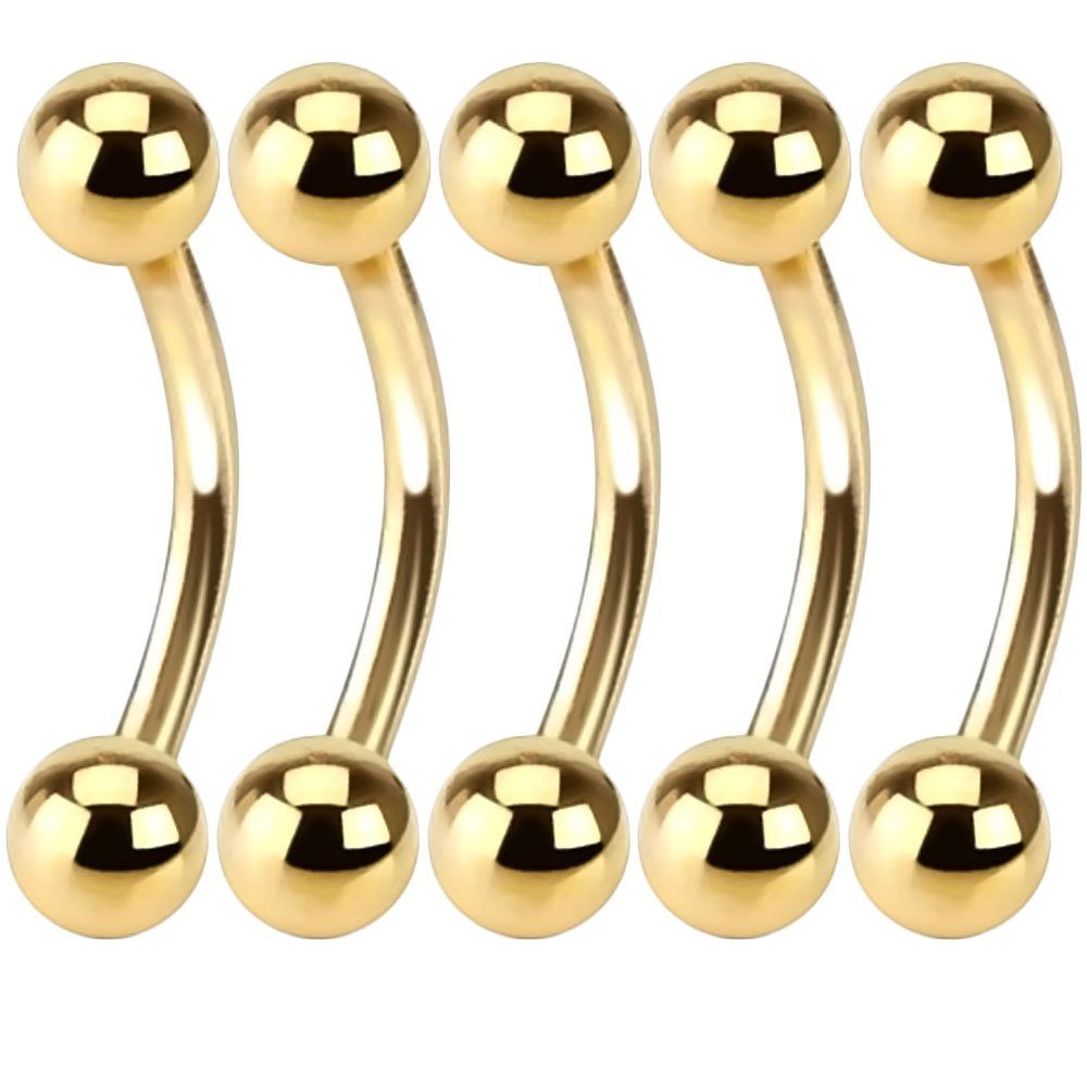 viva-adorno Augenbrauenpiercing-Set Piercing Banane mit Kugeln günstig online kaufen