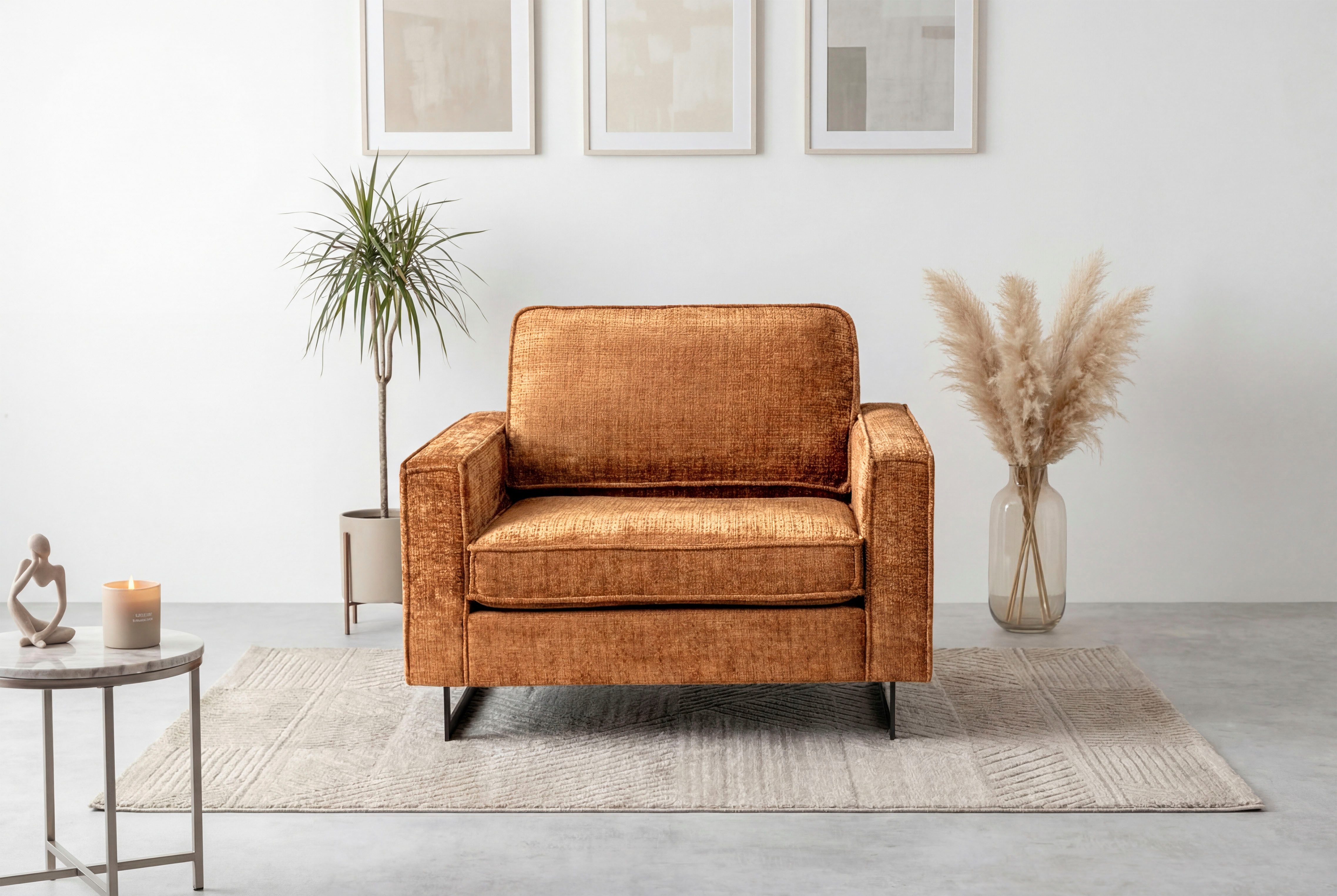 Home affaire Loveseat Pinto 105 cm, Cord, Chenille, Lederoptik, mit Keder, Metallfüßen und auch in Cord Bezug erhältlich