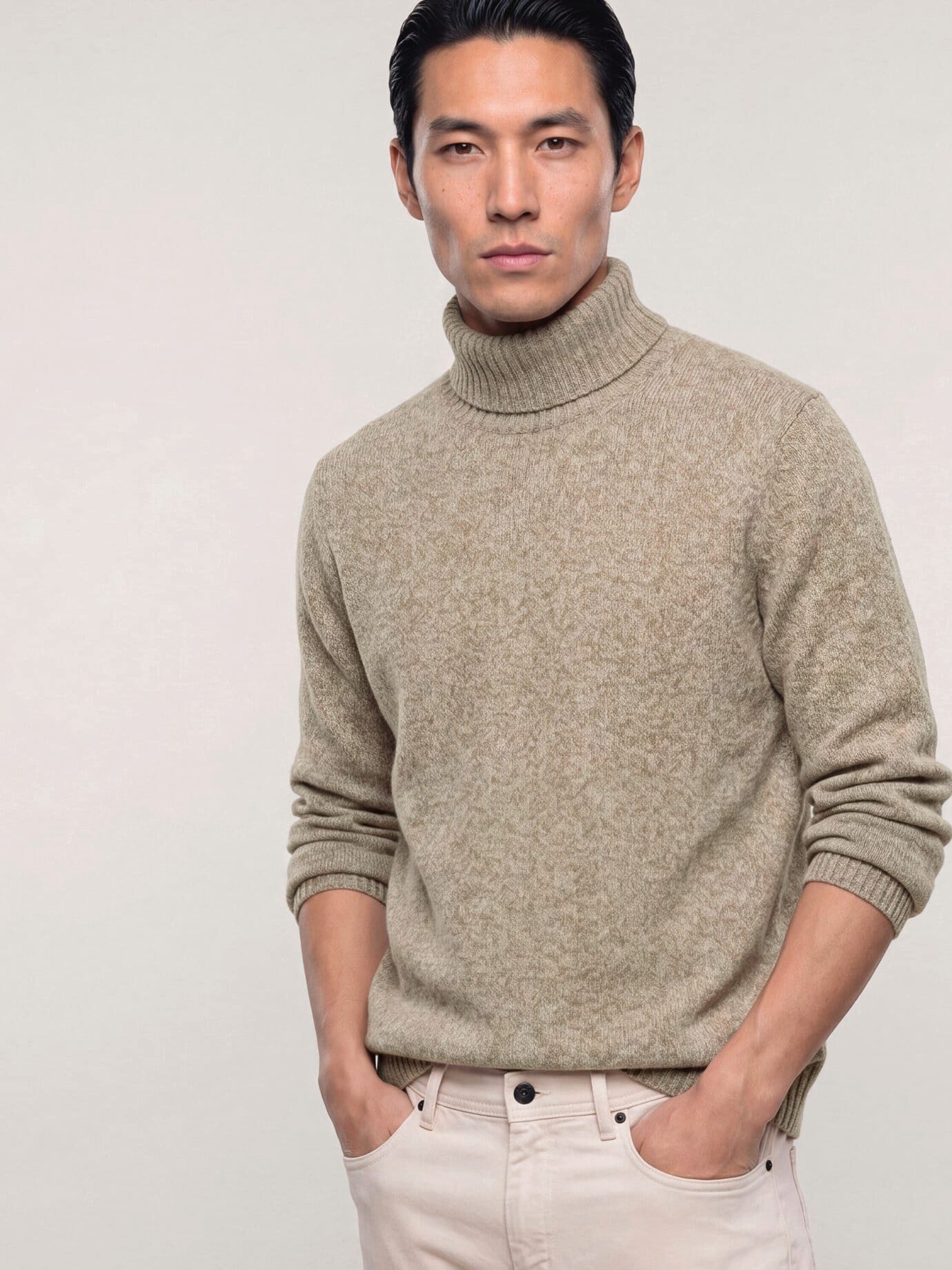 Walbusch Rollkragenpullover Herren Rollkragenpullover aus Lammwolle, wärmend