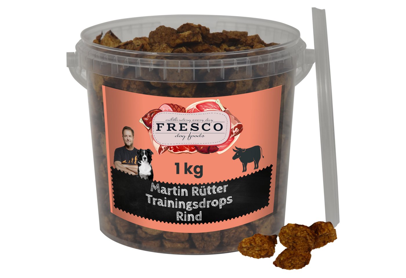Fresco Dog Martin Rütter Trainingsdrops 1kg Hundeleckerli Rind, Snack für: Hunde, Getreidefrei, zuckerfrei, hoher Fleischanteil