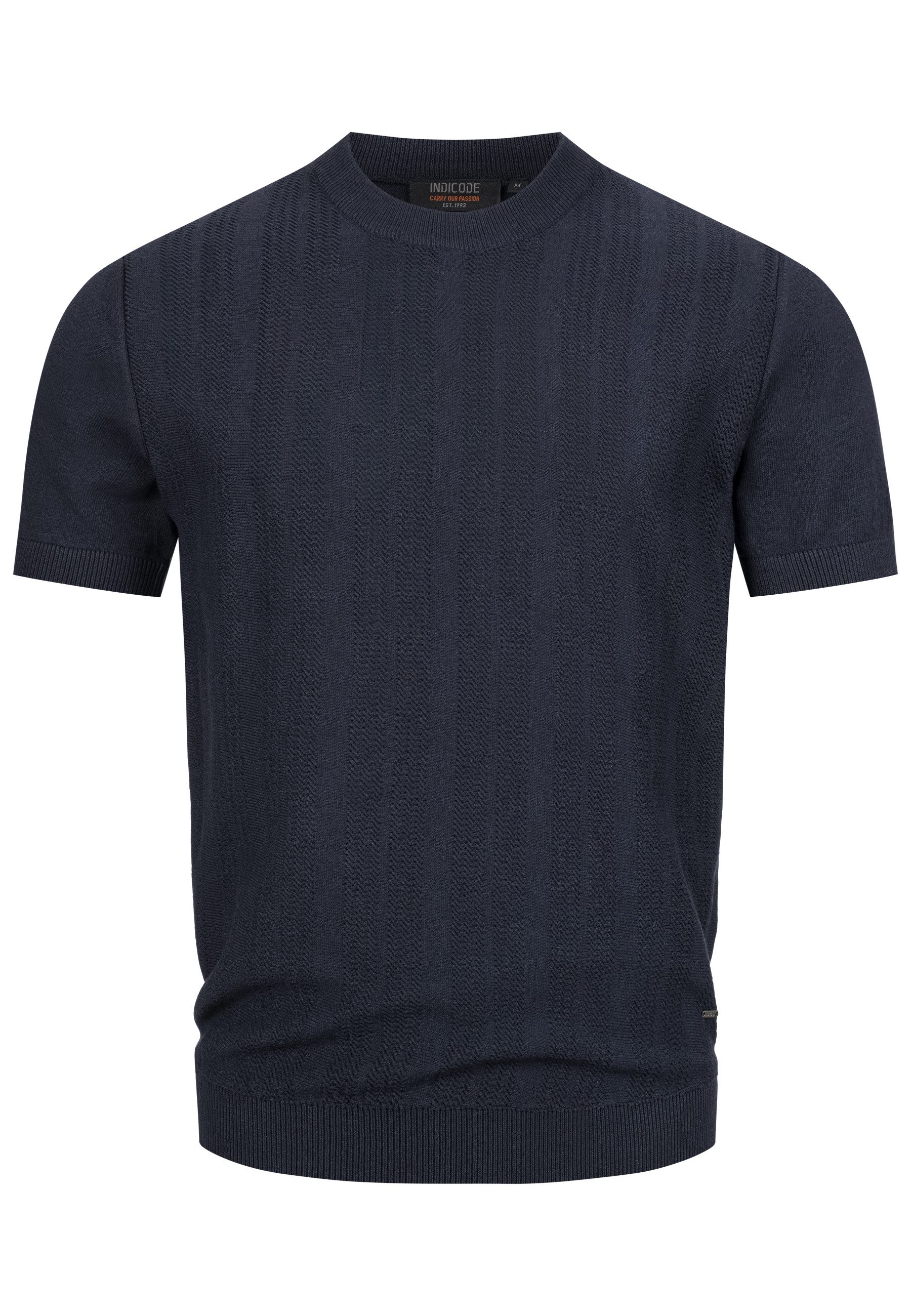 Indicode T-Shirt Herren INVarson Shirt Tee Herrenshirt mit vertikalem Stric günstig online kaufen