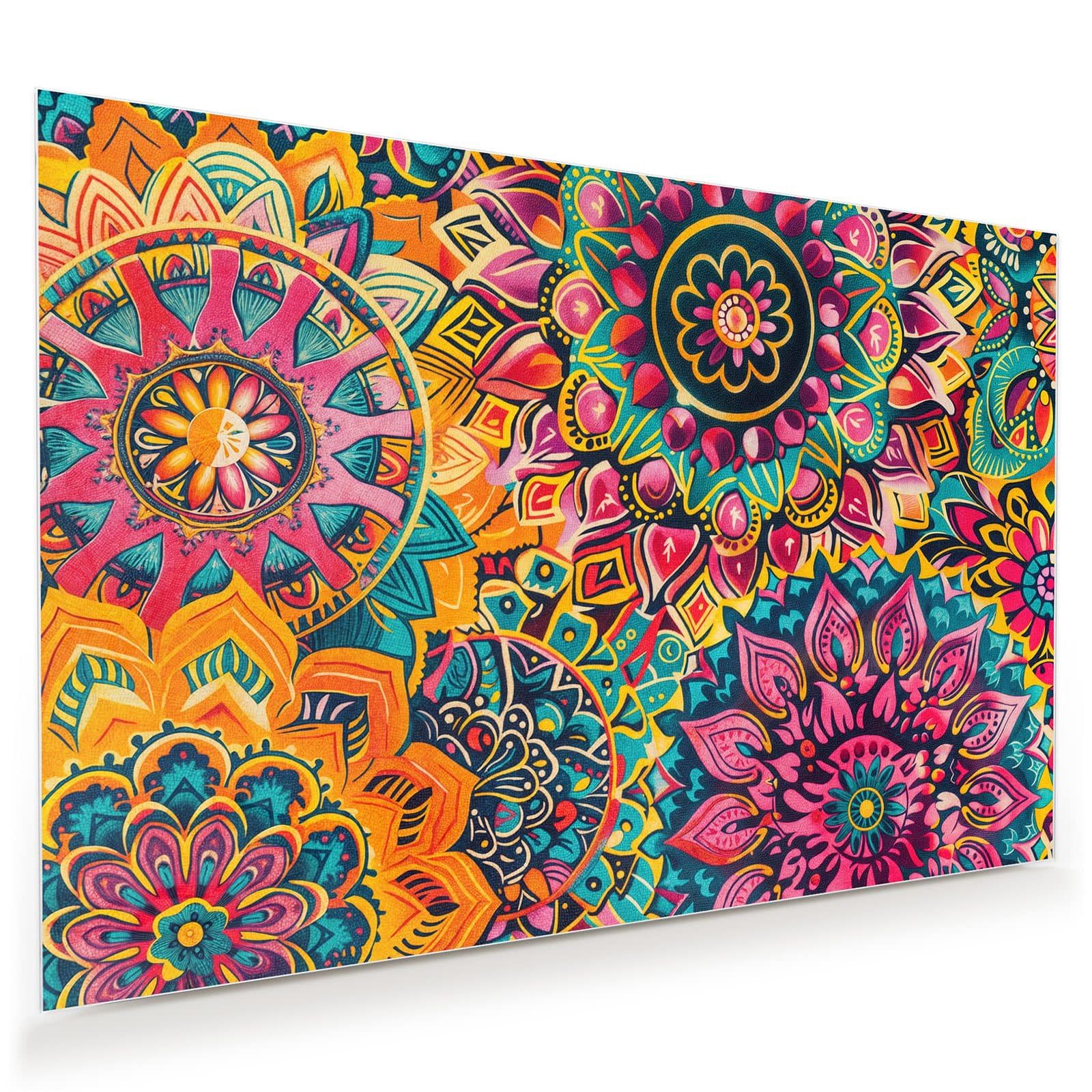 Primedeco Glasbild Wandbild Mandala Design mit Aufhängung, Muster (21 verschiedene Größen, 1 St), Elegante Aufhängung