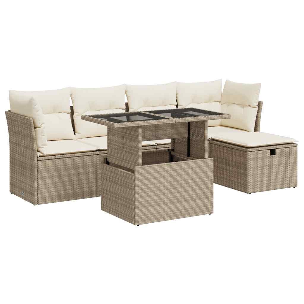 vidaXL Gartenlounge-Set 6-tlg. Garten-Sofagarnitur mit Kissen günstig online kaufen
