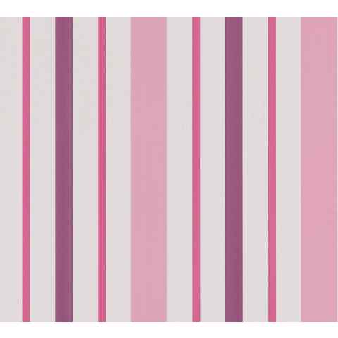 A.S. Création Papiertapete Boys & Girls 6 gestreift, geprägt, Streifen, Tapete Streifen Rosa Violett Weiß