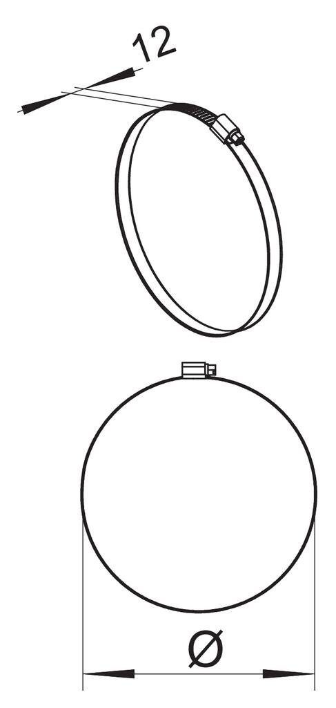 Montagezubehör Dunstabzugshaube Naber flow 4021133 COMPAIR 152 Schlauchklemme 150