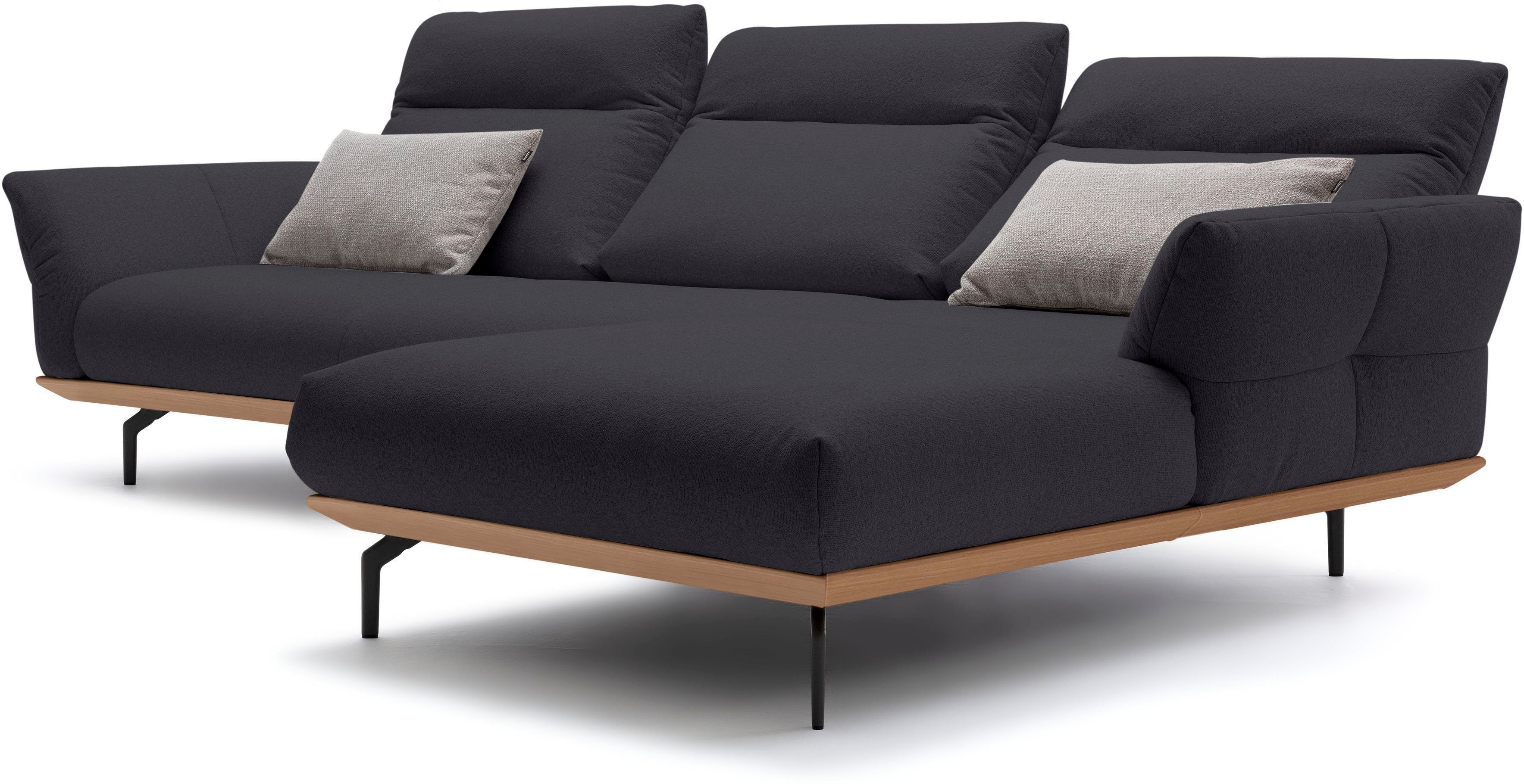 hülsta sofa Ecksofa hs.460, Winkelfüße Breite Eiche, Sockel cm 318 in in Umbragrau