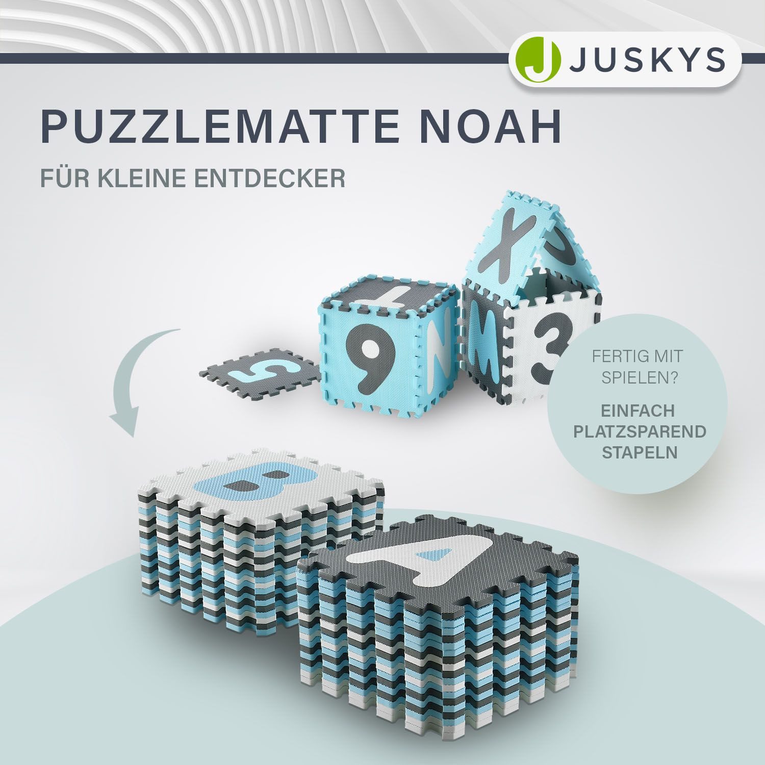 Juskys Puzzlematte Noah, EVA Schaumstoff, rutschfest, geräuschhemmend, feuc günstig online kaufen