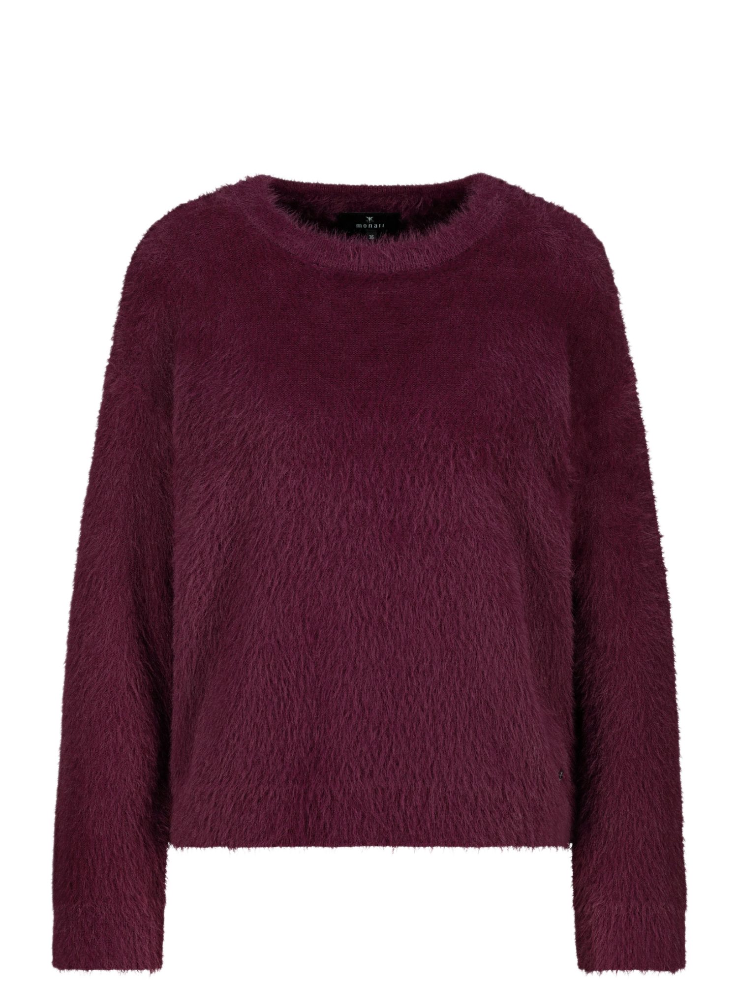 Monari Strickpullover lila,Casual,Polyamid,Unifarben,Rundhals,Lang,Regular Fit