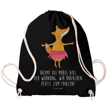 Mr. & Mrs. Panda Sporttasche Fuchs Ballerina - Schwarz - Geschenk, rosa Tütü, Tänzer, Beutel, Füch (1-tlg), Design trifft Funktion