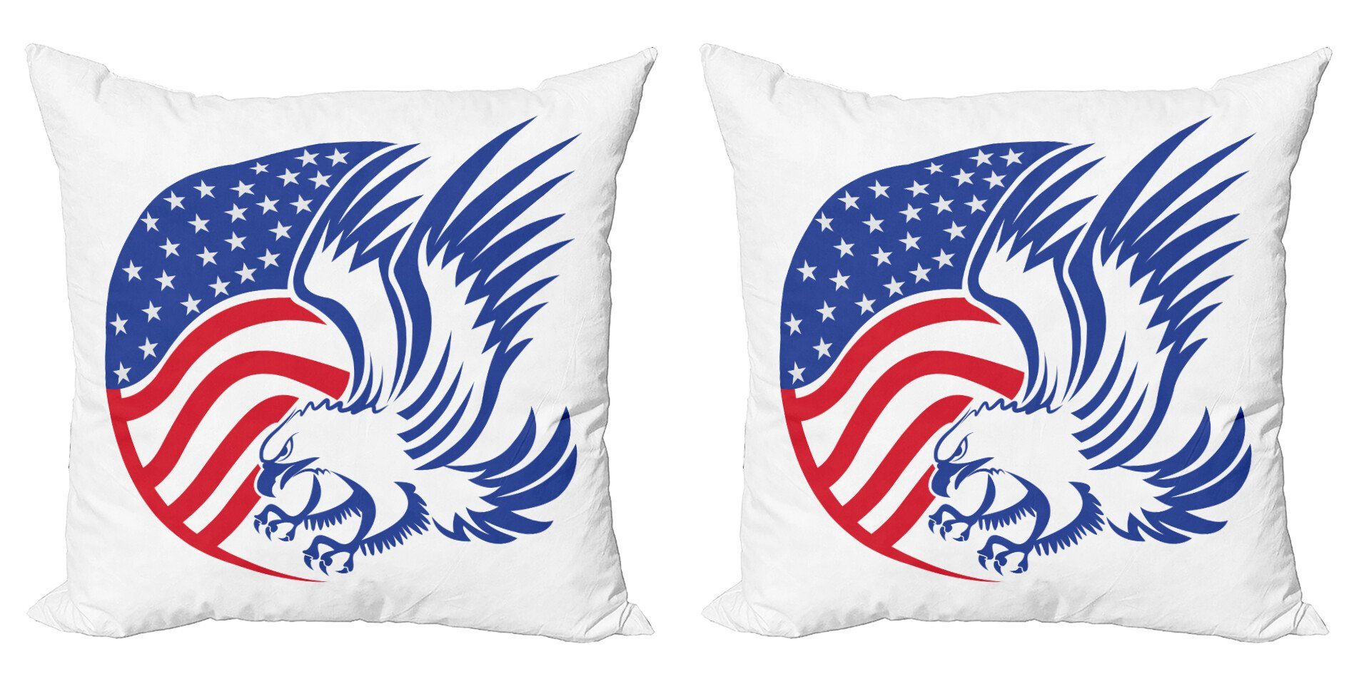 (2 American Eagle-Flagge amerikanisch Modern Kissenbezüge Accent Digitaldruck, Bald Doppelseitiger Abakuhaus Stück),