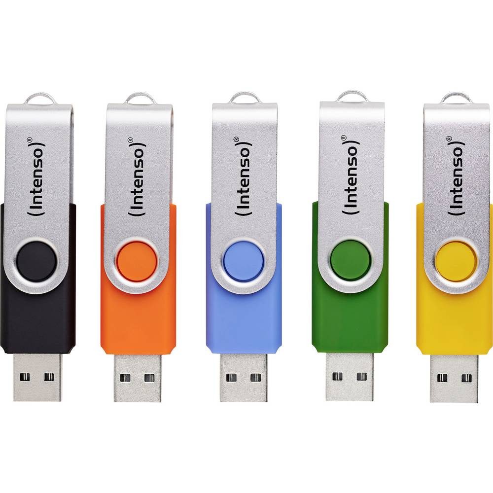 Intenso Office Line USB-Stick 5 St. Retail 16 GB Gelb, Grün, Schwarz, Blau, USB-Stick