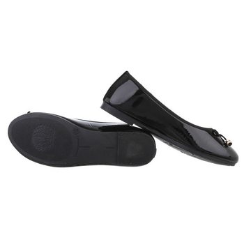 Ital-Design Damen Freizeit Ballerina Blockabsatz Klassische Ballerinas in Schwarz