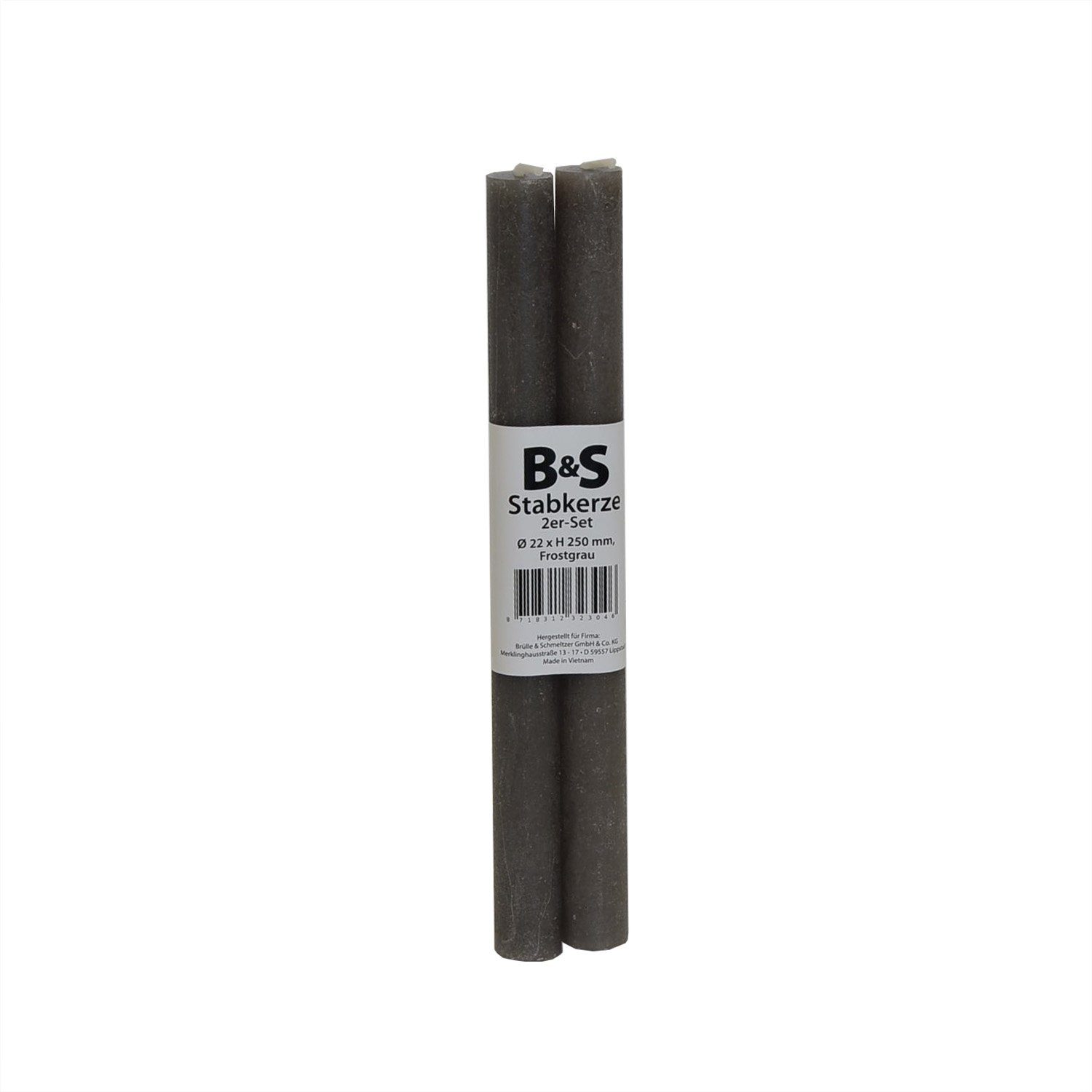 B&S Tafelkerze 2 Stabkerzen frostgrau Ø günstig online kaufen