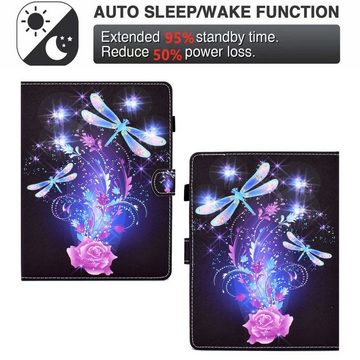 Wigento Tablet-Hülle Kunstleder Tablet Cover Tasche Schmetterling für Lenovo Tab M10 Plus 3. Gen Schwarz Hülle Case Etui