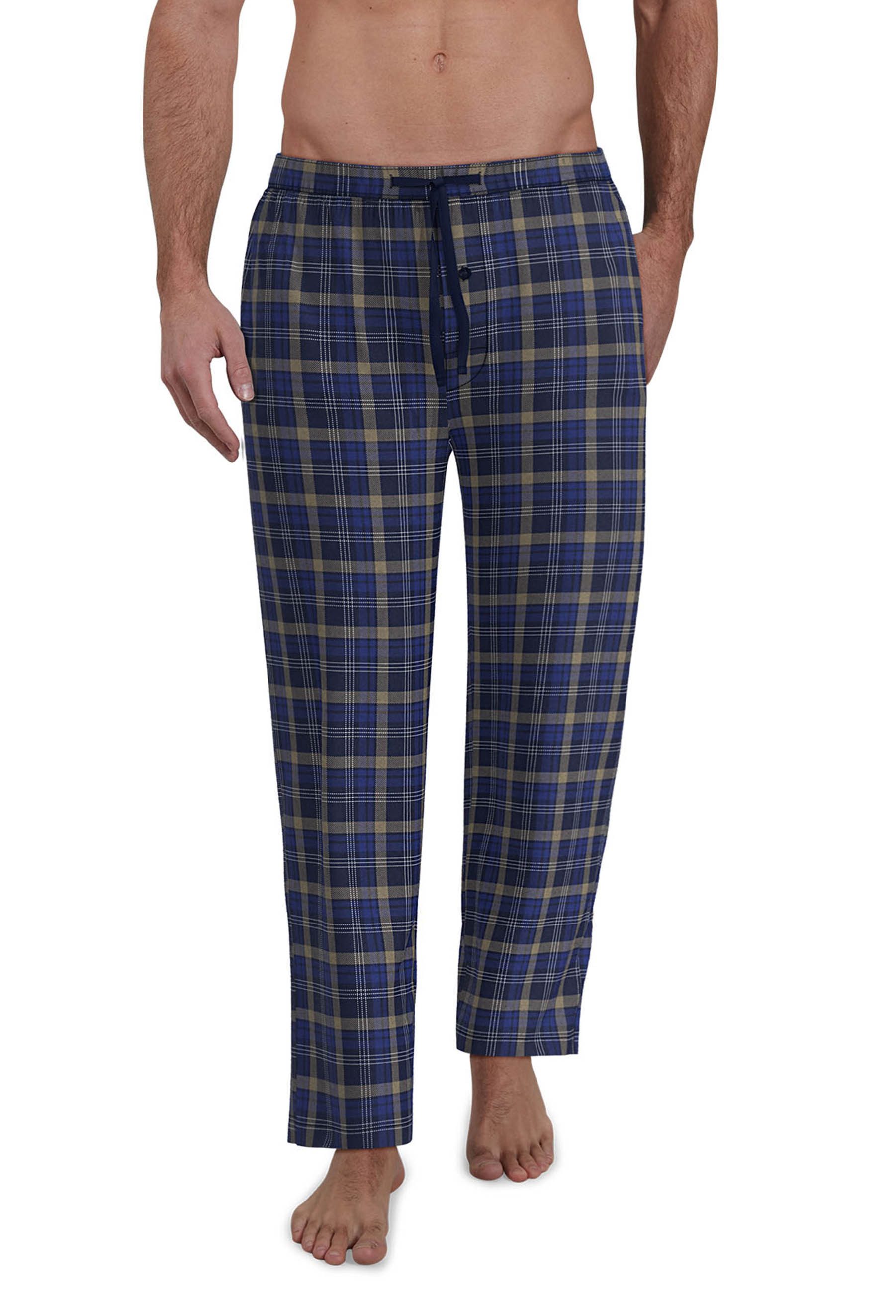 GÖTZBURG Schlafhose GÖTZBURG Herren Lange-Hose blau kariert (1-tlg) günstig online kaufen
