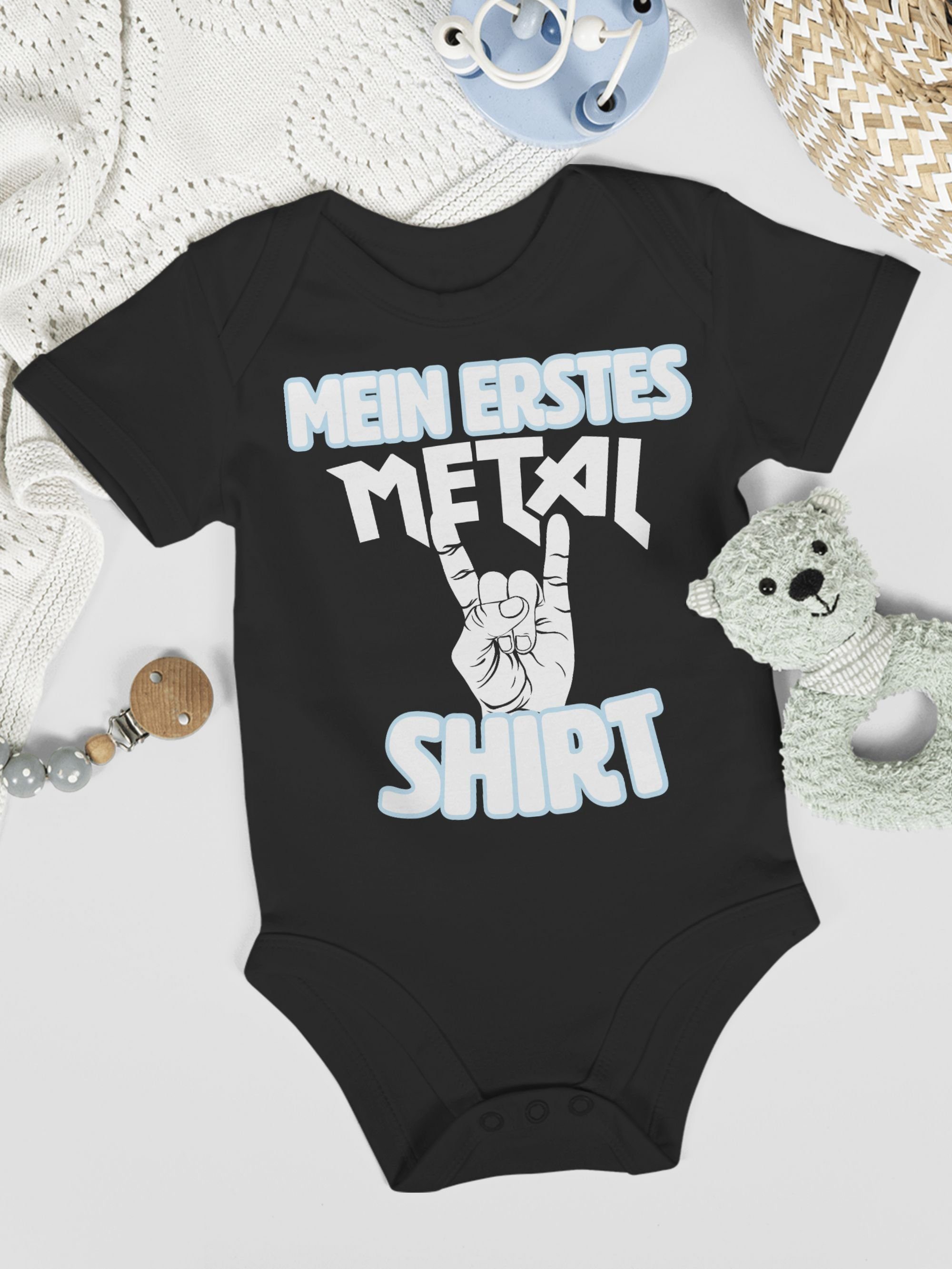 Metal Mein Shirtracer weiß Shirtbody erstes Baby Schwarz Sprüche 1 Shirt