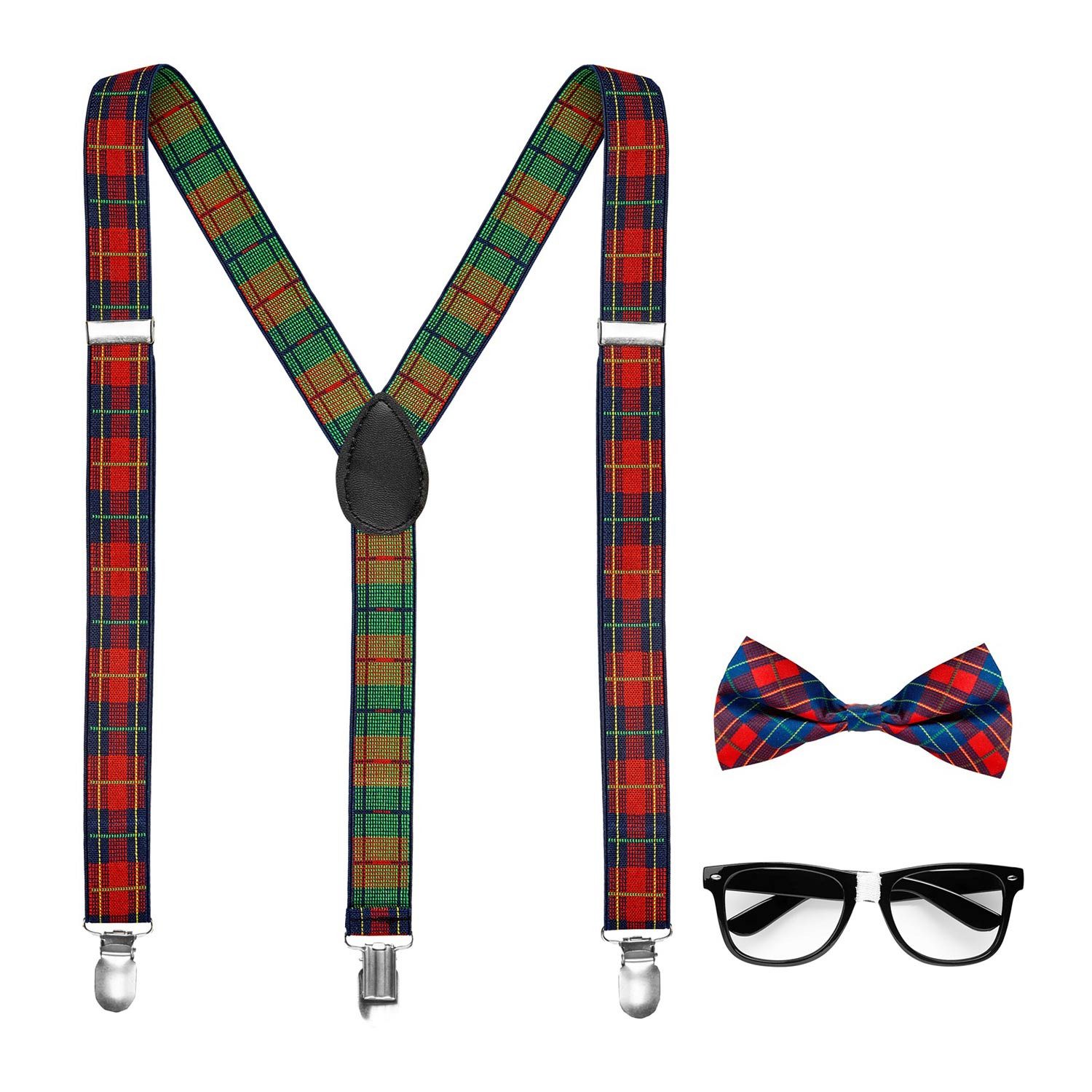 Kostüm 'Nerd' Kostüm-Set 3-tlg., Mehrfarbig - Brille, Ho