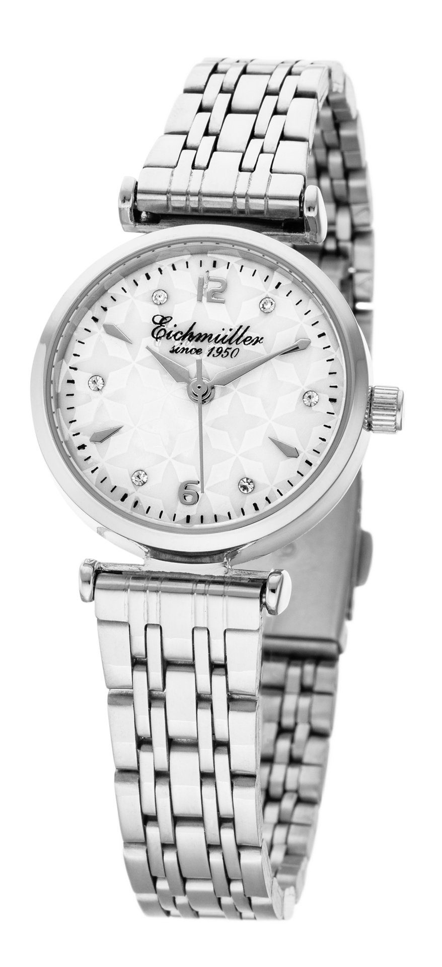 Eichmüller Quarzuhr Damenuhr – Silberfarbenes Metallband, 29 mm 6029-01, – Elegante Armbanduhr für Damen