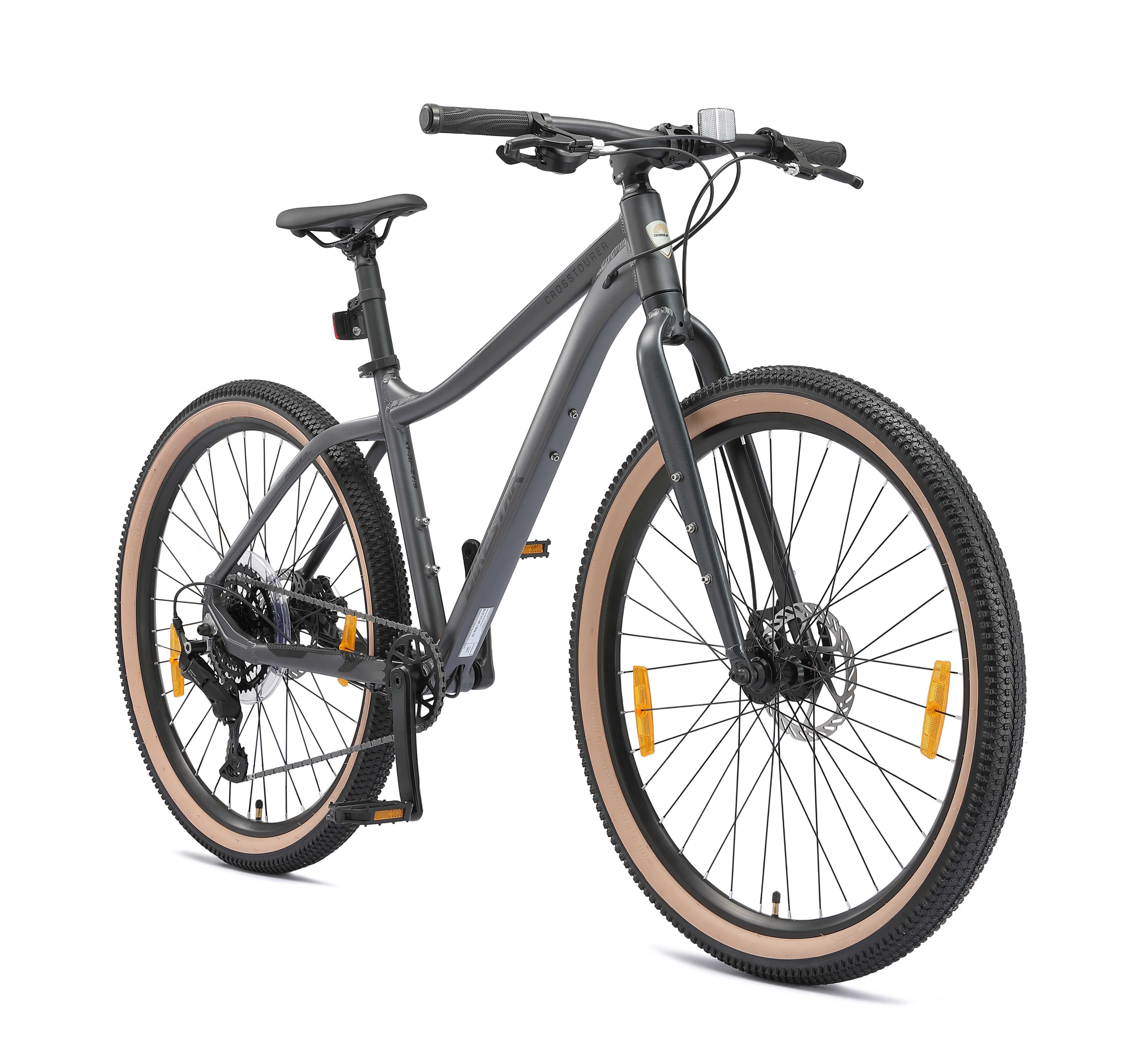 Bikestar Mountainbike 27.5 Zoll, ab 164 cm, Aluminium, Damen, Herren, 9 Gang Shimano RD-U4000 Schaltwerk, Kettenschaltung, Scheibenbremse, Rahmen 43.2 cm, Hardtail