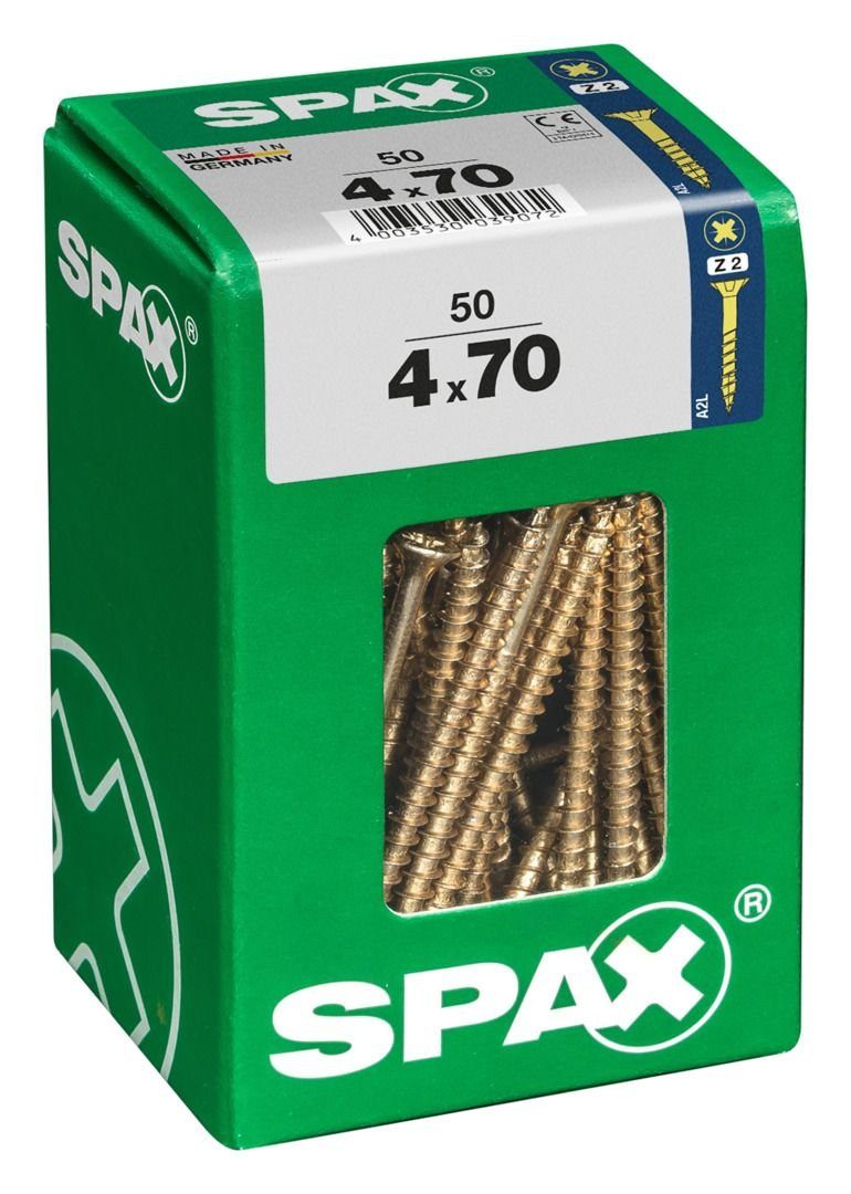 Thumbnail - SPAX Holzbauschraube Spax Universalschrauben 4.0 x 70 mm PZ 2 - 50 Stk.