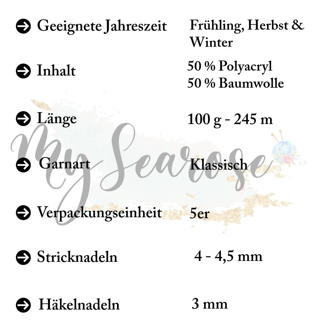 NAKO 5 x NAKO Calico Bebe Häkelwolle, 245 m, Baumwoll-Strickgarn,Häkelgarn,Babygarn