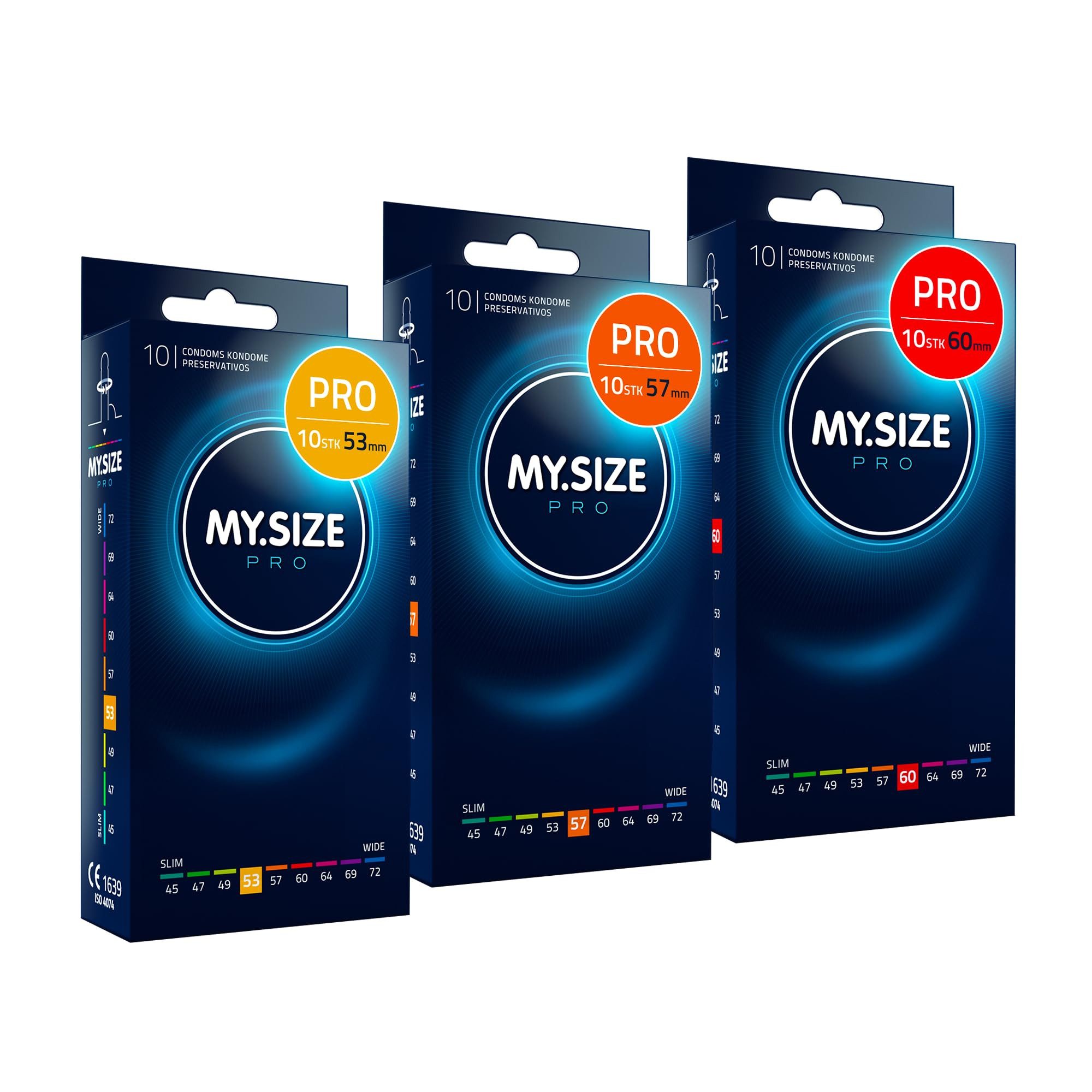 MY.SIZE Kondome MY.SIZE PRO ELITE Spar-Set, 3 Größen à 10 Kondome