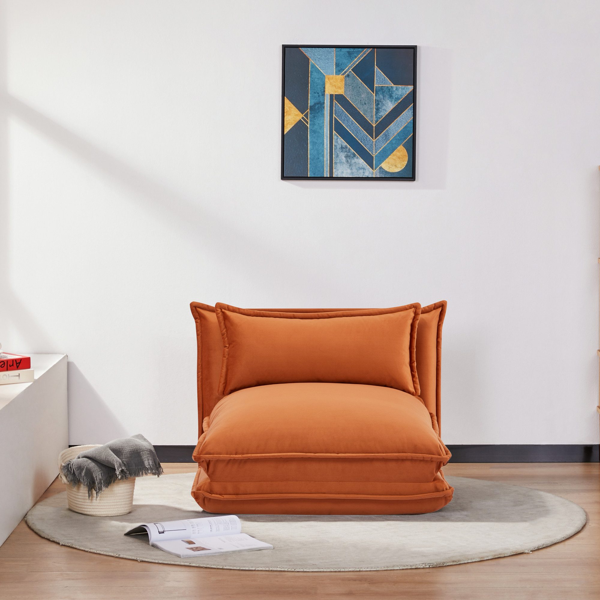 en.casa Relaxsessel, Schlafsessel »Umeå« 59x85,5x67 cm Samt Rostbraun