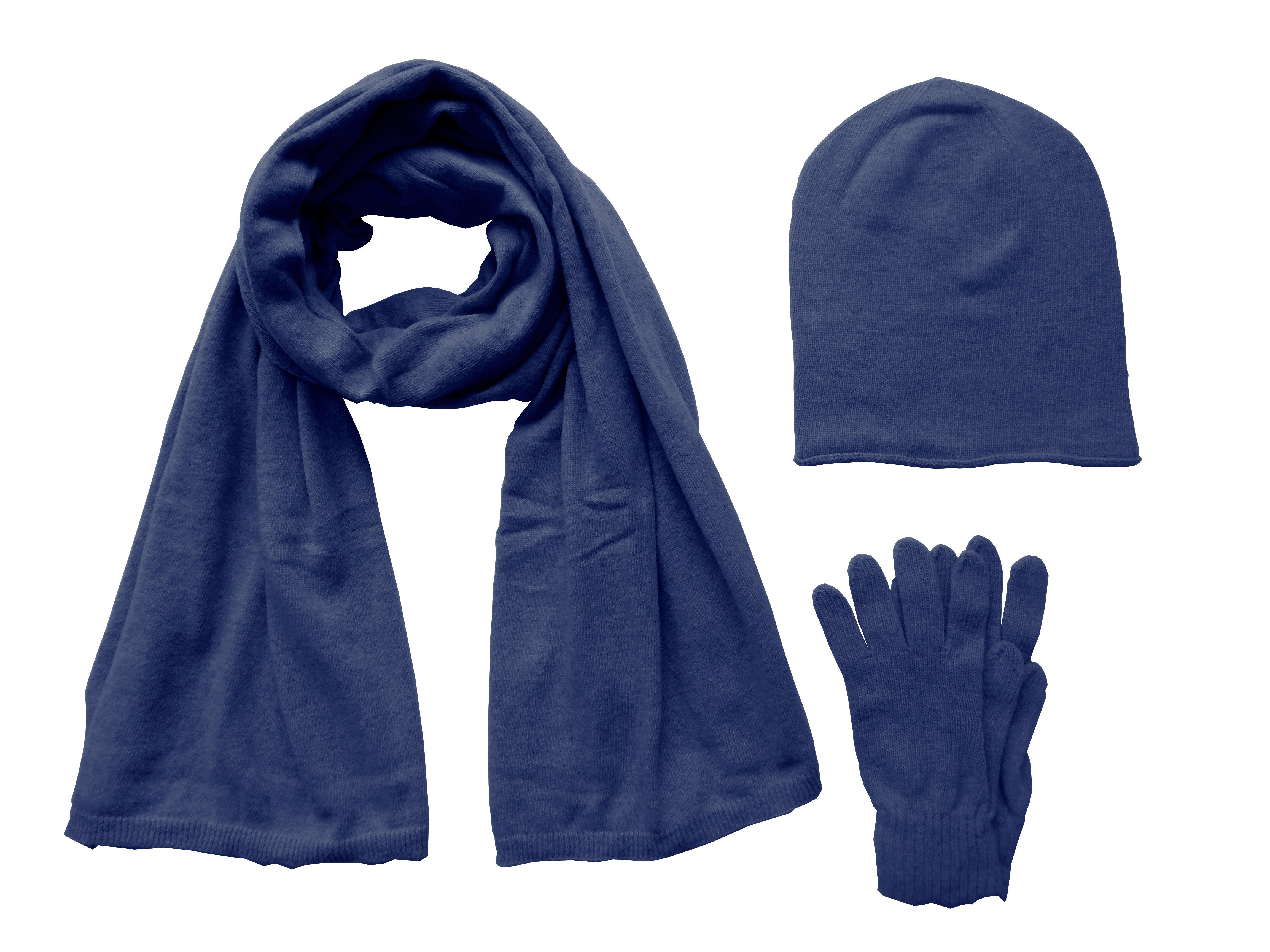 Mississhop Strickmütze Beanie Mütze Slouch / XXL Schal / Handschuhe Wolle