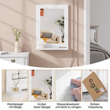 EUGAD Wandspiegel (1-St), mit Rahmen, Badezimmerspiegel aus MDF weiß