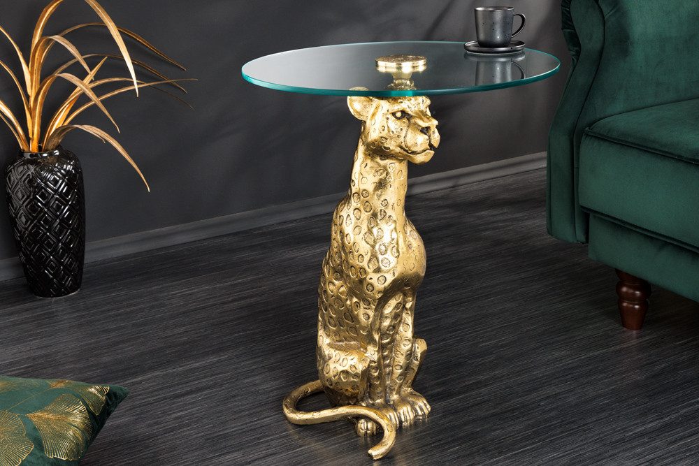 riess-ambiente Beistelltisch WILDLIFE PANTHER 60cm gold günstig online kaufen