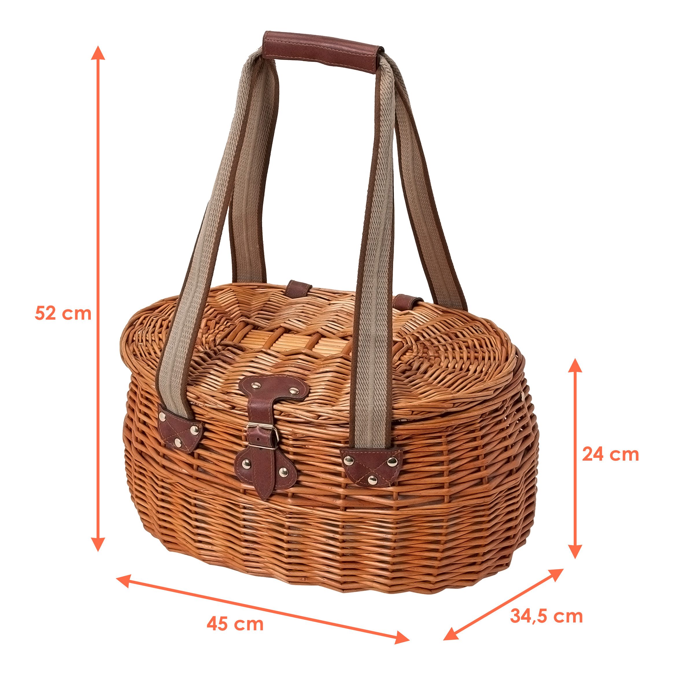 Woma Picknickkorb Woma Picknickkorb 15 tlg. mit Geschirr - 45 x 34 cm (Stüc günstig online kaufen