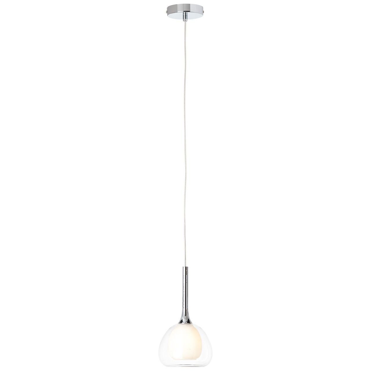 Lampe Hadan, chrom/weiß-transparent Brilliant 4 D45, 1x 10cm E14, Pendelleuchte Pendelleuchte Hadan
