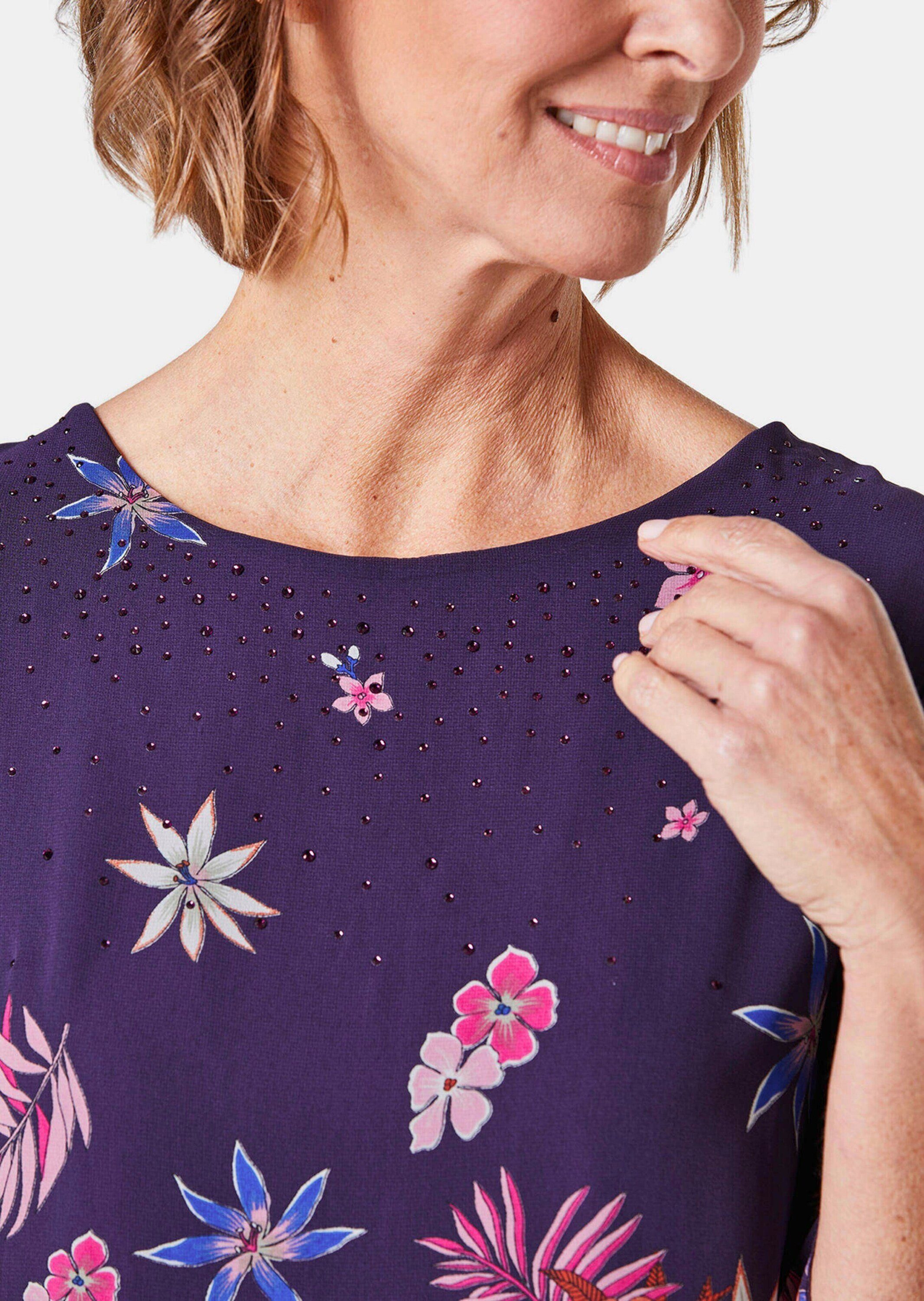 GOLDNER Abendkleid Kleid mit floralem Chiffonüberwurf