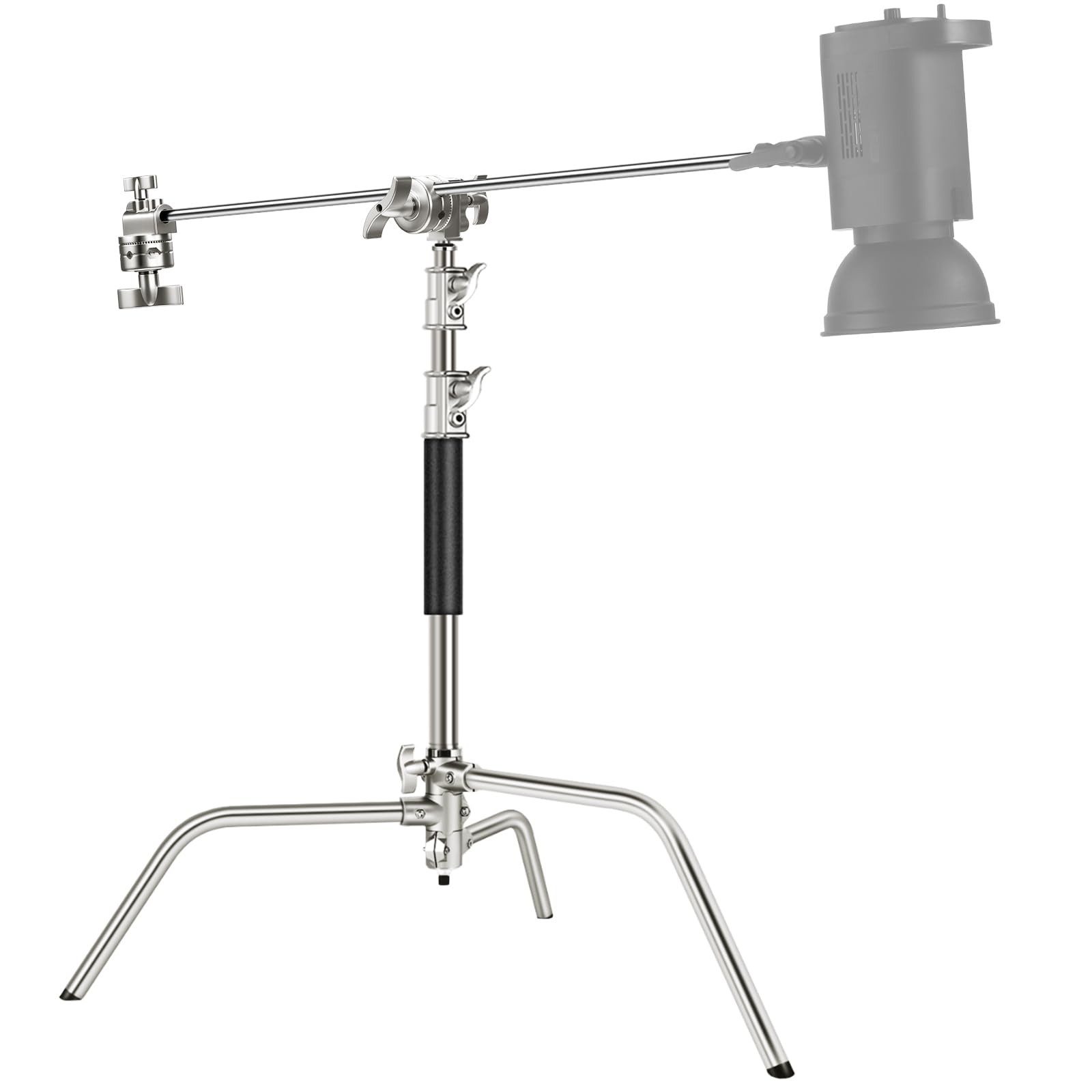 Neewer ST-Q2 Profi-C-Ständer Edelstahl 172cm mit Galgenarm Lampenstativ (höhenverstellbar von 97 bis 172 cm)