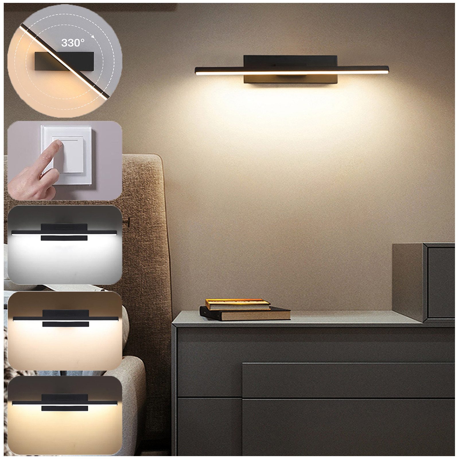 MUPOO LED Spiegelleuchte LED Wandleuchte 30/40/50 günstig online kaufen