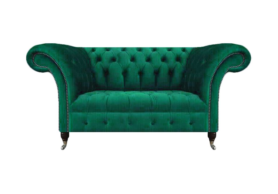 JVmoebel Chesterfield-Sofa Sofa Zweisitzer Couch Grün Einrichtung Wohnzimmer Polstersofa, 1 Teile, Made in Europa