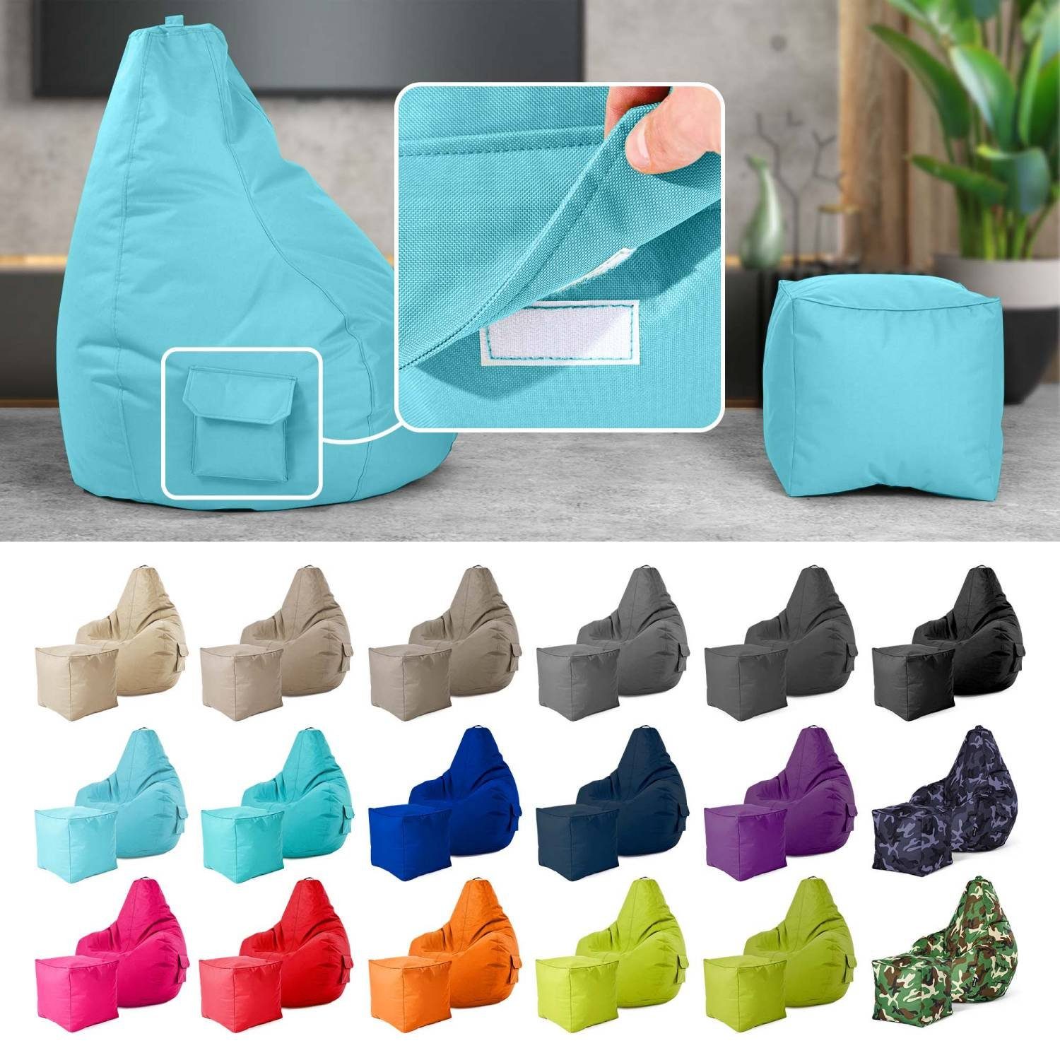 Green Bean Sitzsack Cozy+Cube (2er Set günstig online kaufen