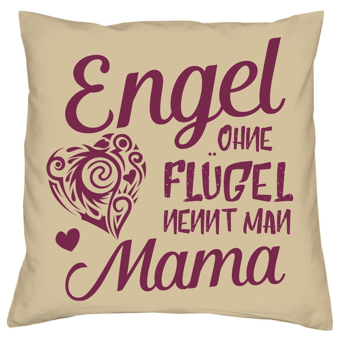 Dekokissen Kissen Engel ohne Flügel nennt man Mama & Urkunde, Geschenk Weihnachten Geburstag Muttertag