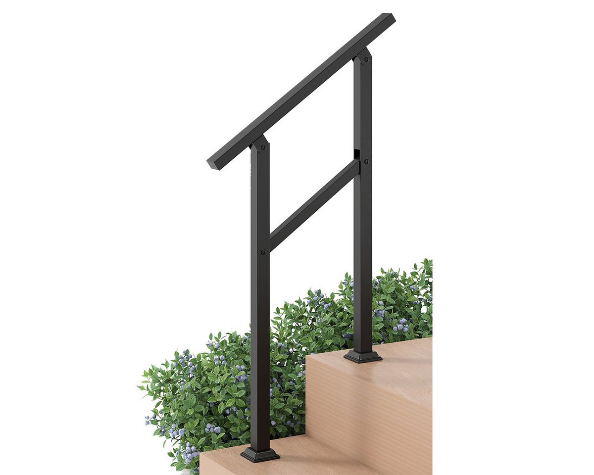 COSTWAY Treppengeländer mit Winkelverstellung, 70 cm Länge, 92 cm Höhe, mit 2 Pfosten